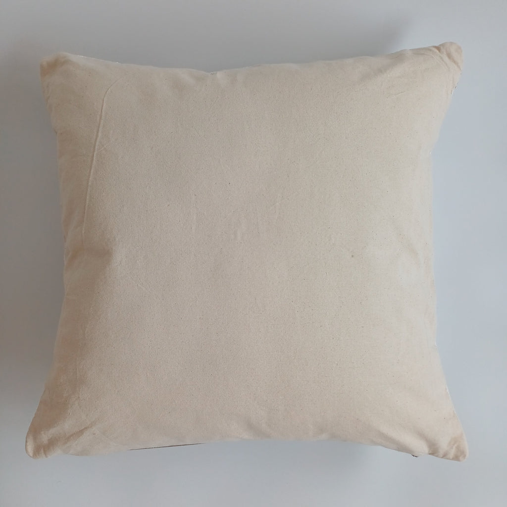 Moroccan Handmade Cream White Cactus Silk Cushion Cover 20''x20'' / 50x50 CM