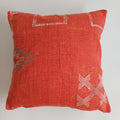 Moroccan Handmade Red Cactus Silk Cushion Cover 20''x20'' / 50x50 CM