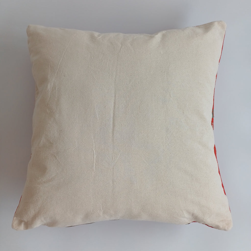Moroccan Handmade Red Cactus Silk Cushion Cover 20''x20'' / 50x50 CM
