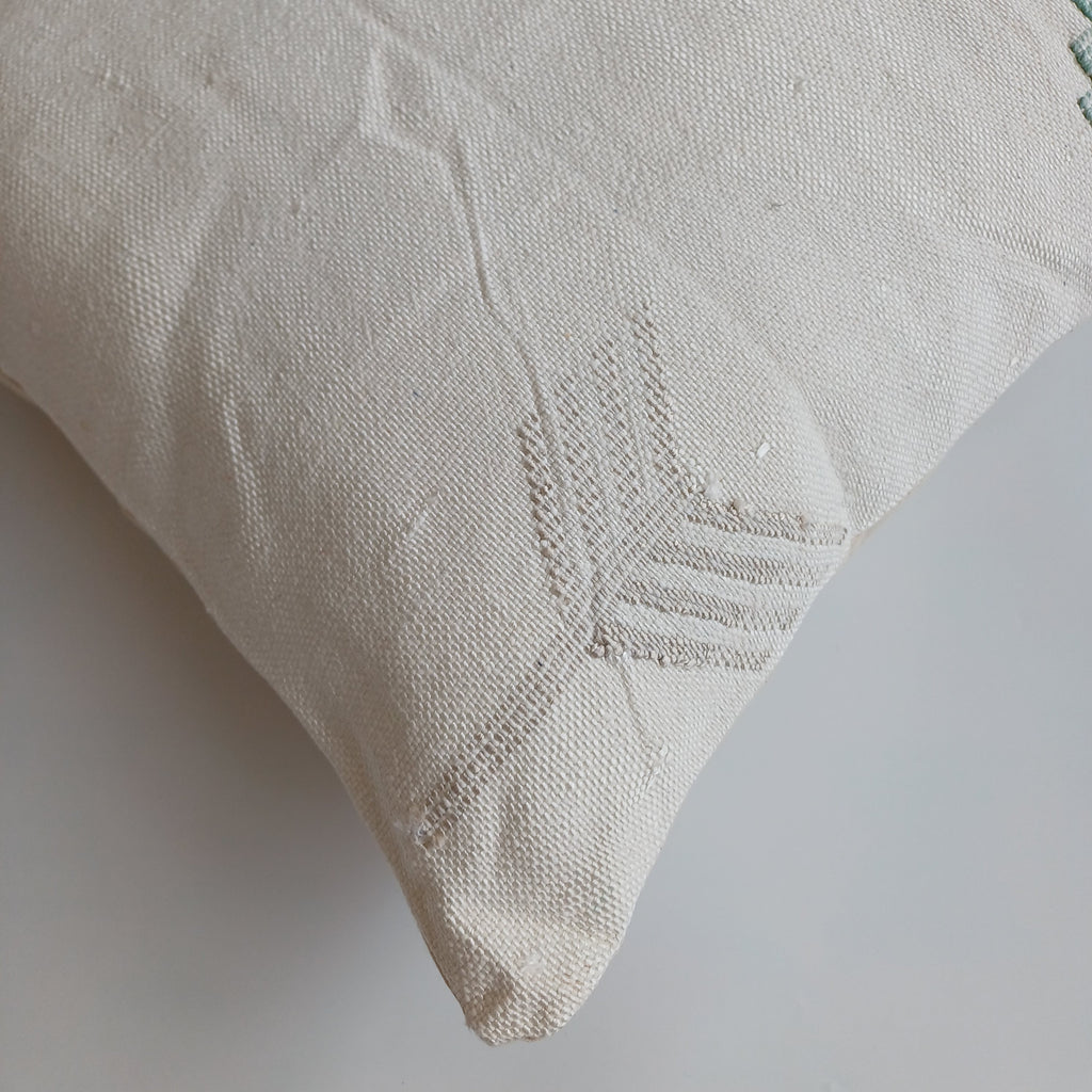 Moroccan Handmade Cream White Cactus Silk Cushion Cover 20''x20'' / 50x50 CM