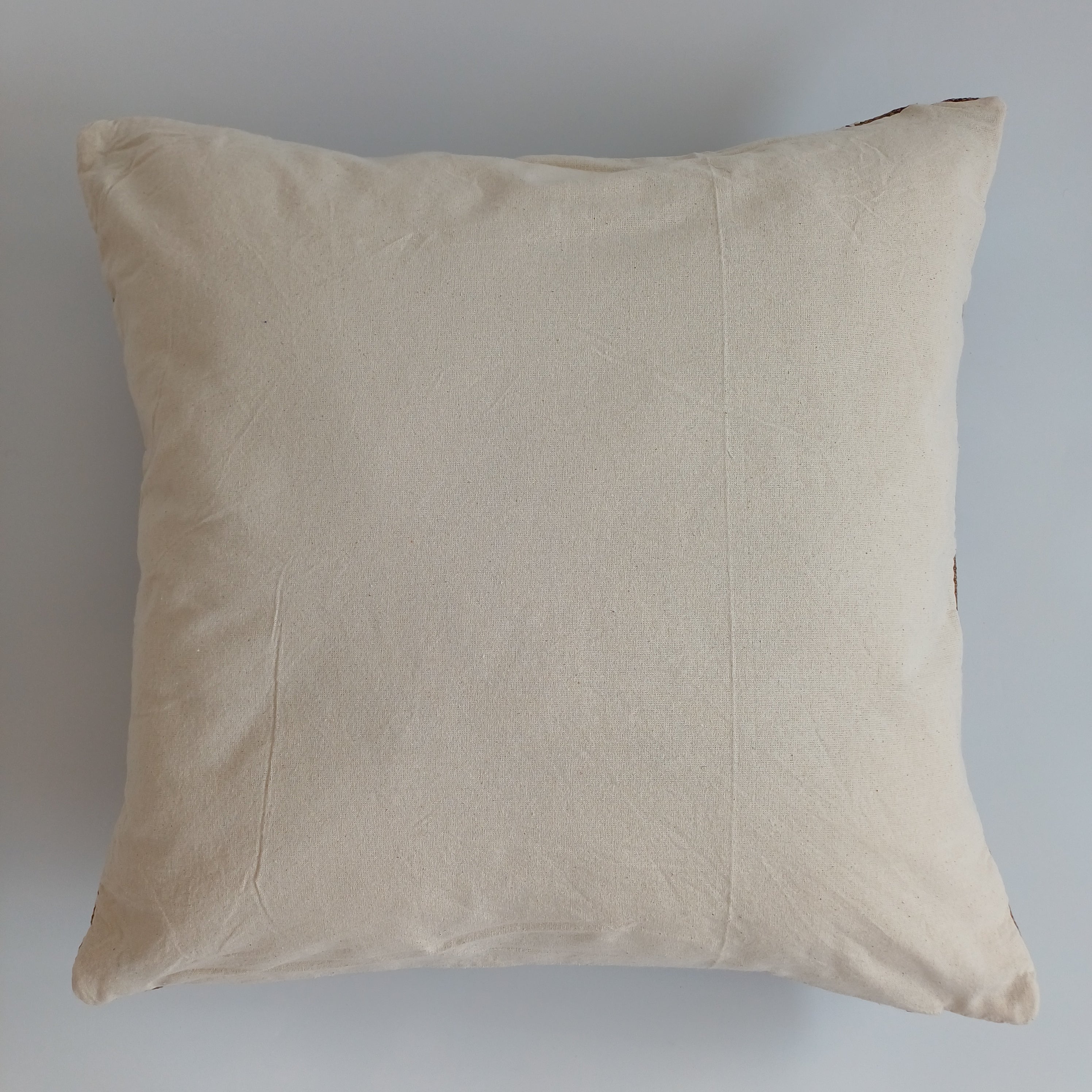 Moroccan Handmade Brown Cactus Silk Cushion Cover 20''x20'' / 50x50 CM