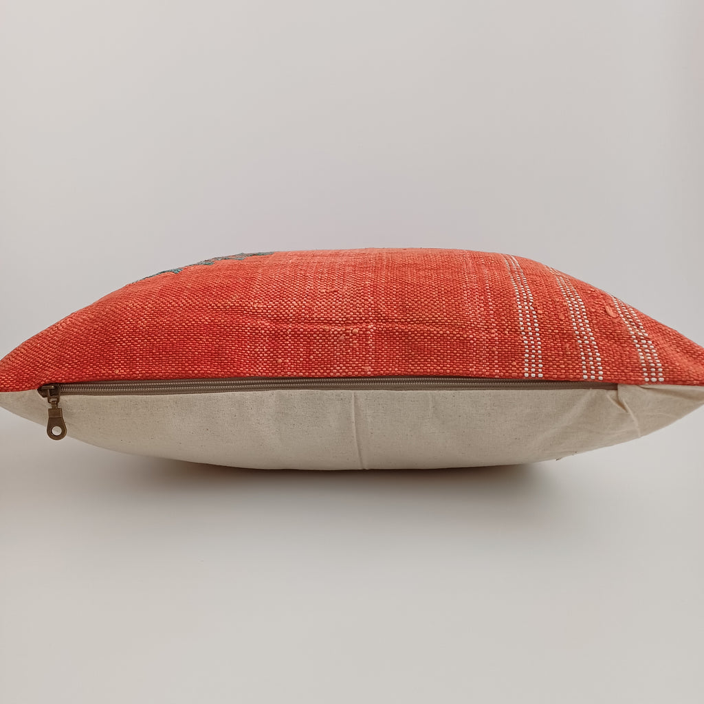 Moroccan Handmade Red Cactus Silk Cushion Cover 20''x20'' / 50x50 CM