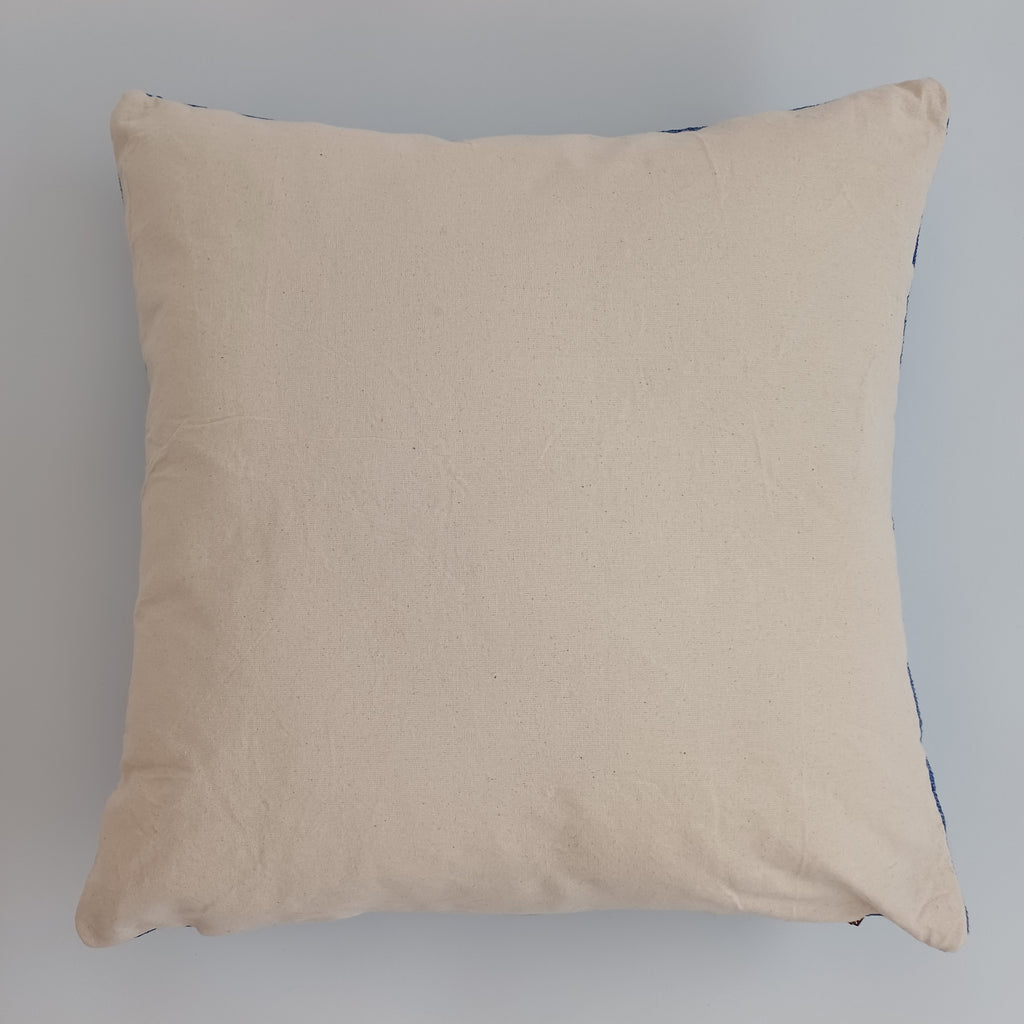 Moroccan Handmade Blue Cactus Silk Cushion Cover 20''x20'' / 50x50 CM