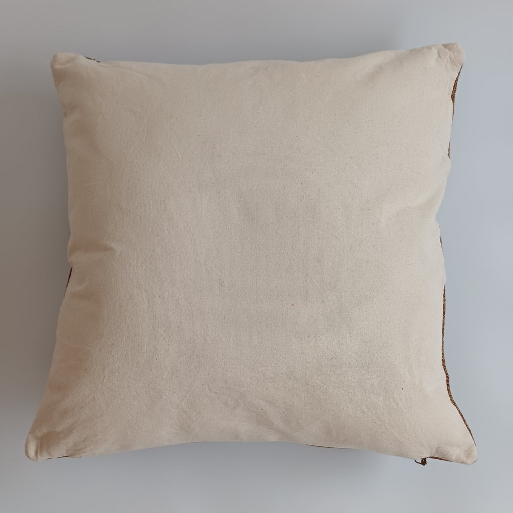 Moroccan Handmade Brown Cactus Silk Cushion Cover 20''x20'' / 50x50 CM