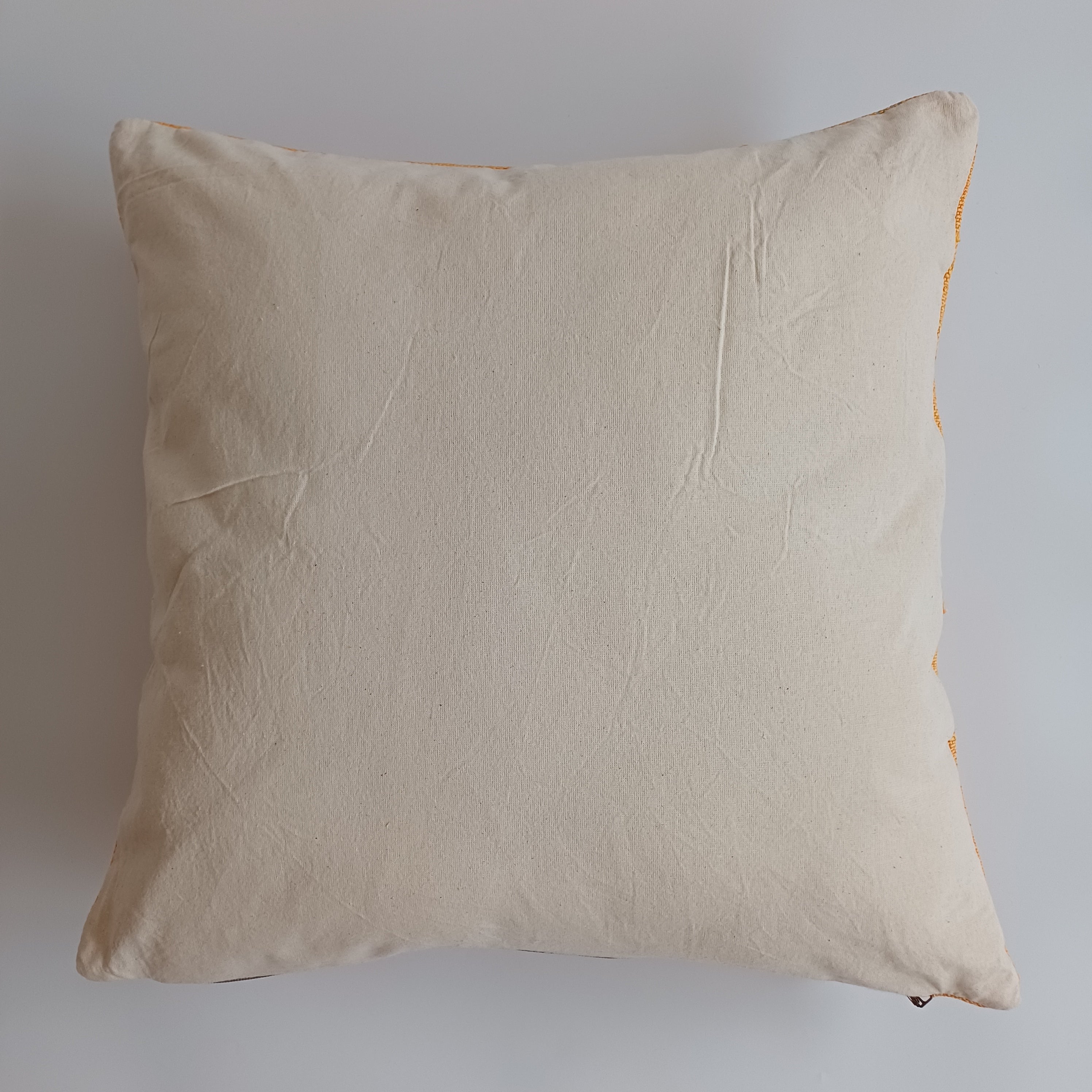 Moroccan Handmade Orange Cactus Silk Cushion Cover 20''x20'' / 50x50 CM