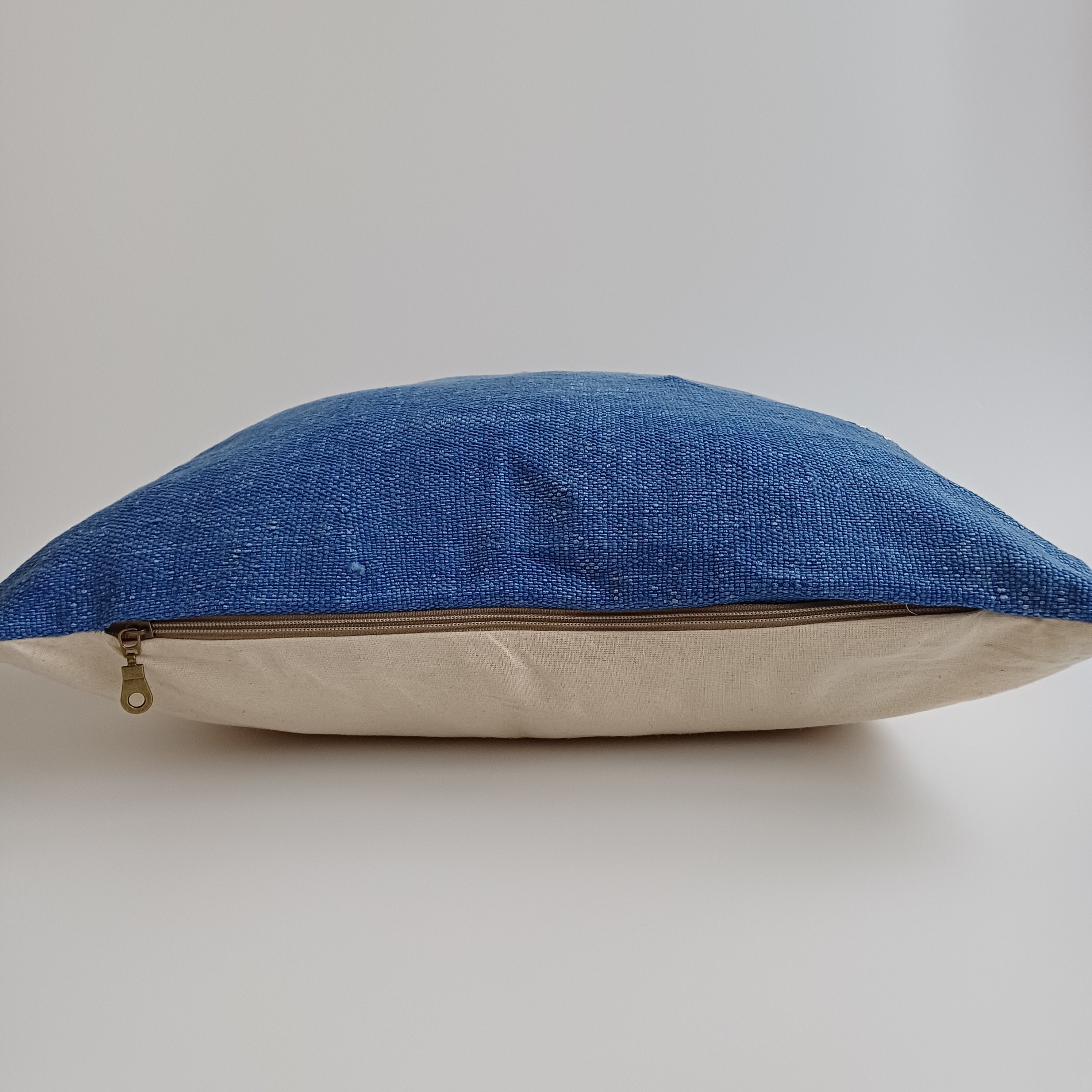 Moroccan Handmade Royal Blue Cactus Silk Cushion Cover 20''x20'' / 50x50 CM
