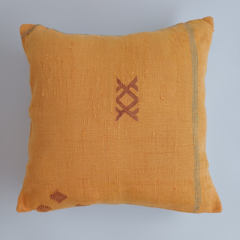 Moroccan Handmade Sunset Cactus Silk Cushion Cover 20''x20'' / 50x50 CM