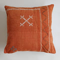 Moroccan Handmade Burnt Orange Cactus Silk Cushion Cover 20''x20'' / 50x50 CM