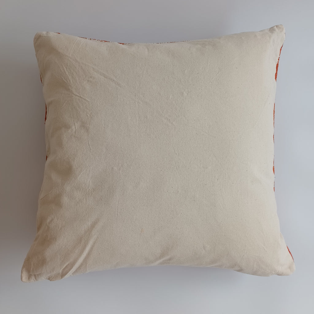 Moroccan Handmade Burnt Orange Cactus Silk Cushion Cover 20''x20'' / 50x50 CM