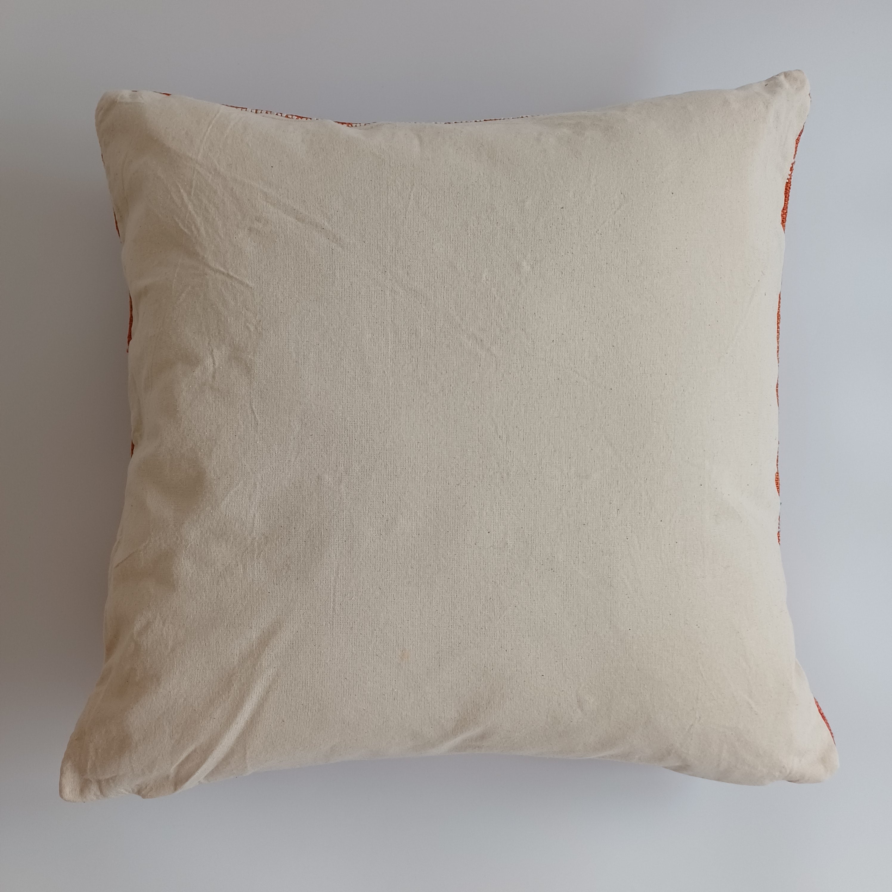Moroccan Handmade Burnt Orange Cactus Silk Cushion Cover 20''x20'' / 50x50 CM