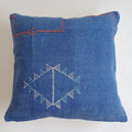 Moroccan Handmade Royal Blue Cactus Silk Cushion Cover 20''x20'' / 50x50 CM