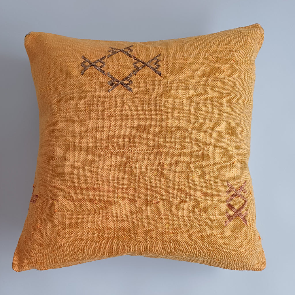 Moroccan Handmade Sunset Cactus Silk Cushion Cover 20''x20'' / 50x50 CM