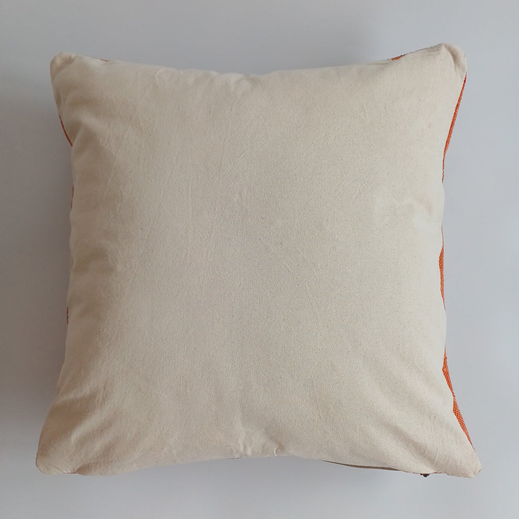 Moroccan Handmade Burnt Orange Cactus Silk Cushion Cover 20''x20'' / 50x50 CM