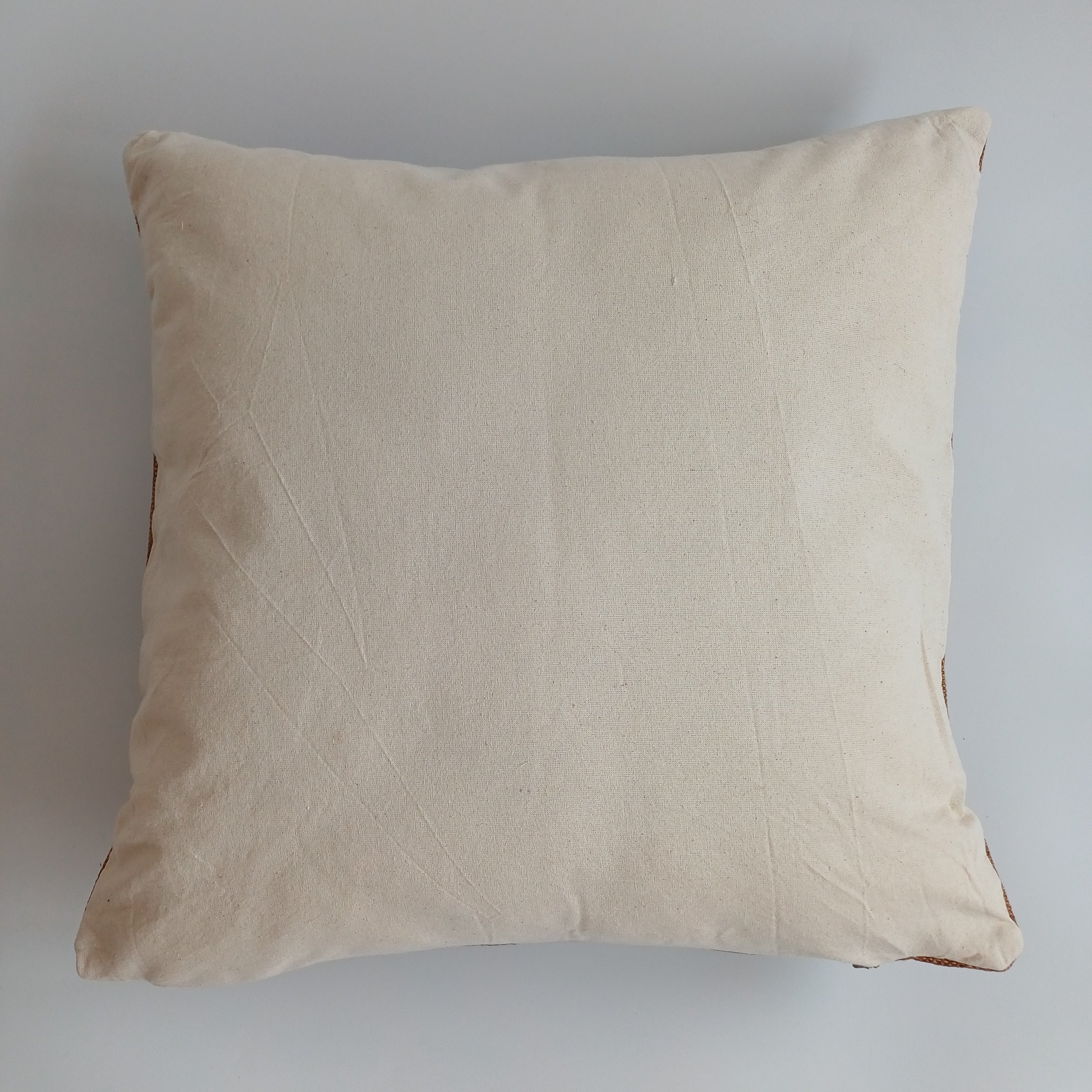 Moroccan Handmade Brown Cactus Silk Cushion Cover 20''x20'' / 50x50 CM