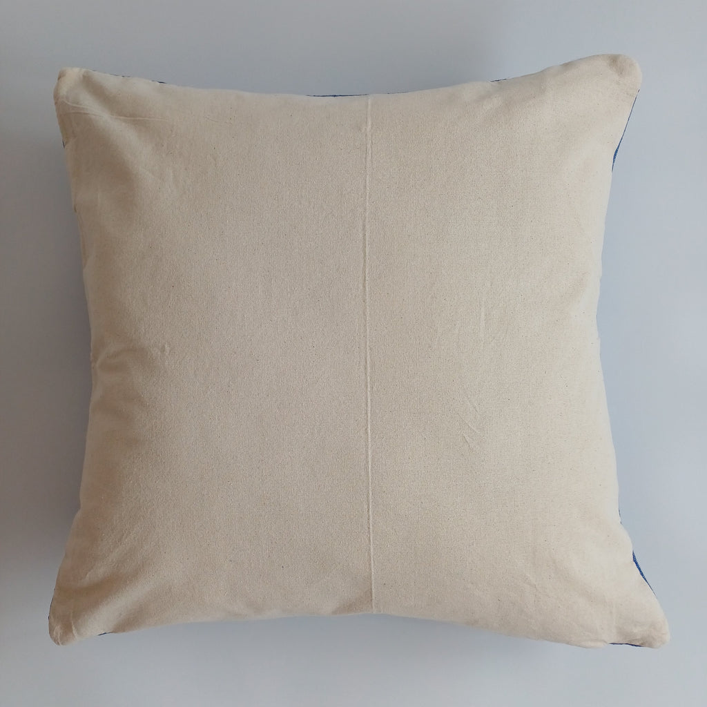 Moroccan Handmade Royal Blue Cactus Silk Cushion Cover 20''x20'' / 50x50 CM