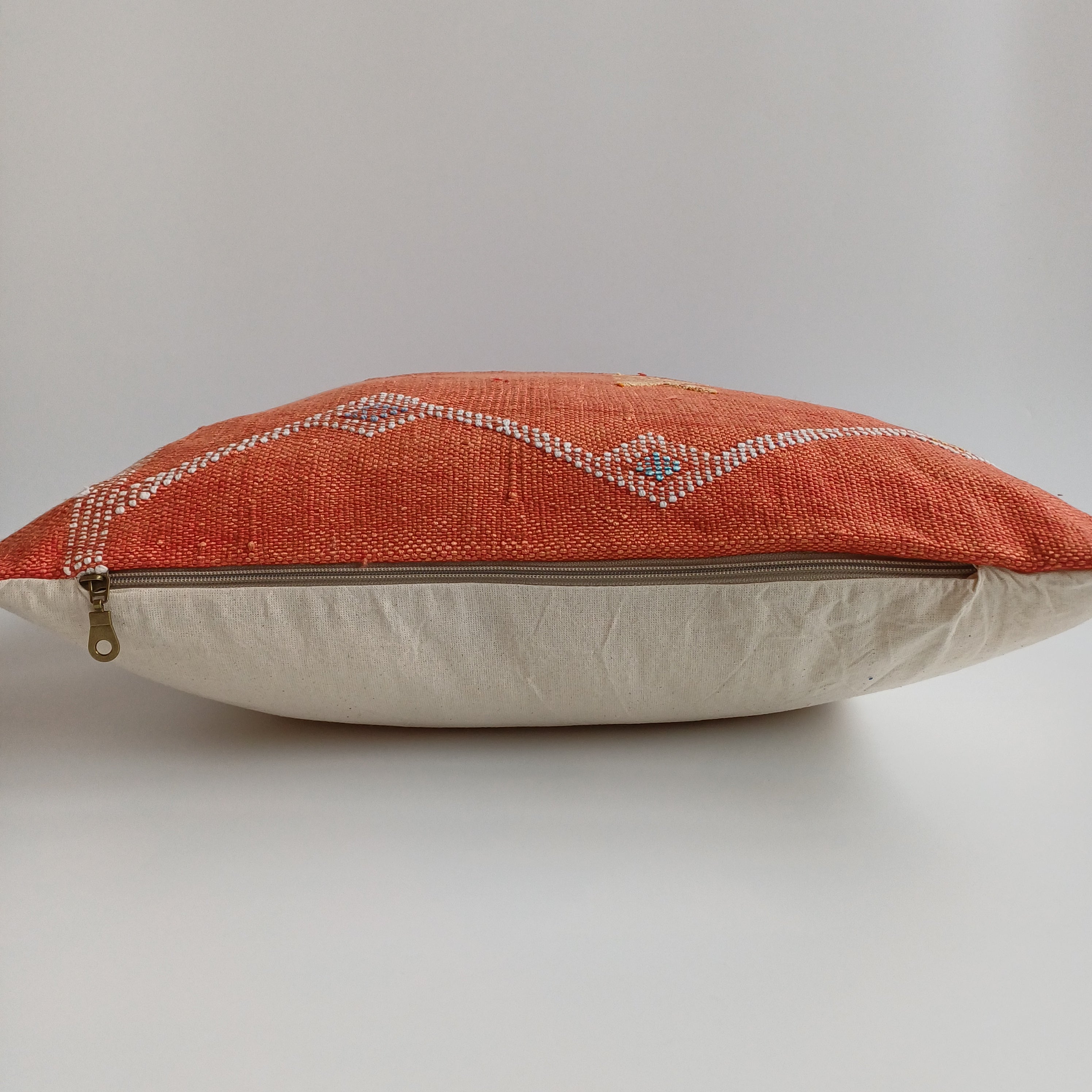 Moroccan Handmade Red Cactus Silk Cushion Cover 20''x20'' / 50x50 CM