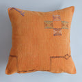 Moroccan Handmade Sunset Orange Cactus Silk Cushion Cover 20''x20'' / 50x50 CM