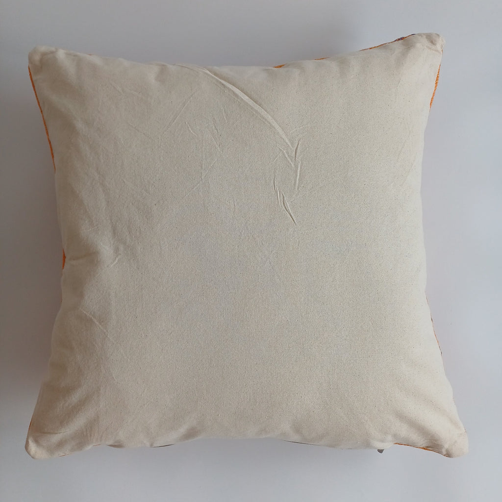 Moroccan Handmade Sunset Orange Cactus Silk Cushion Cover 20''x20'' / 50x50 CM
