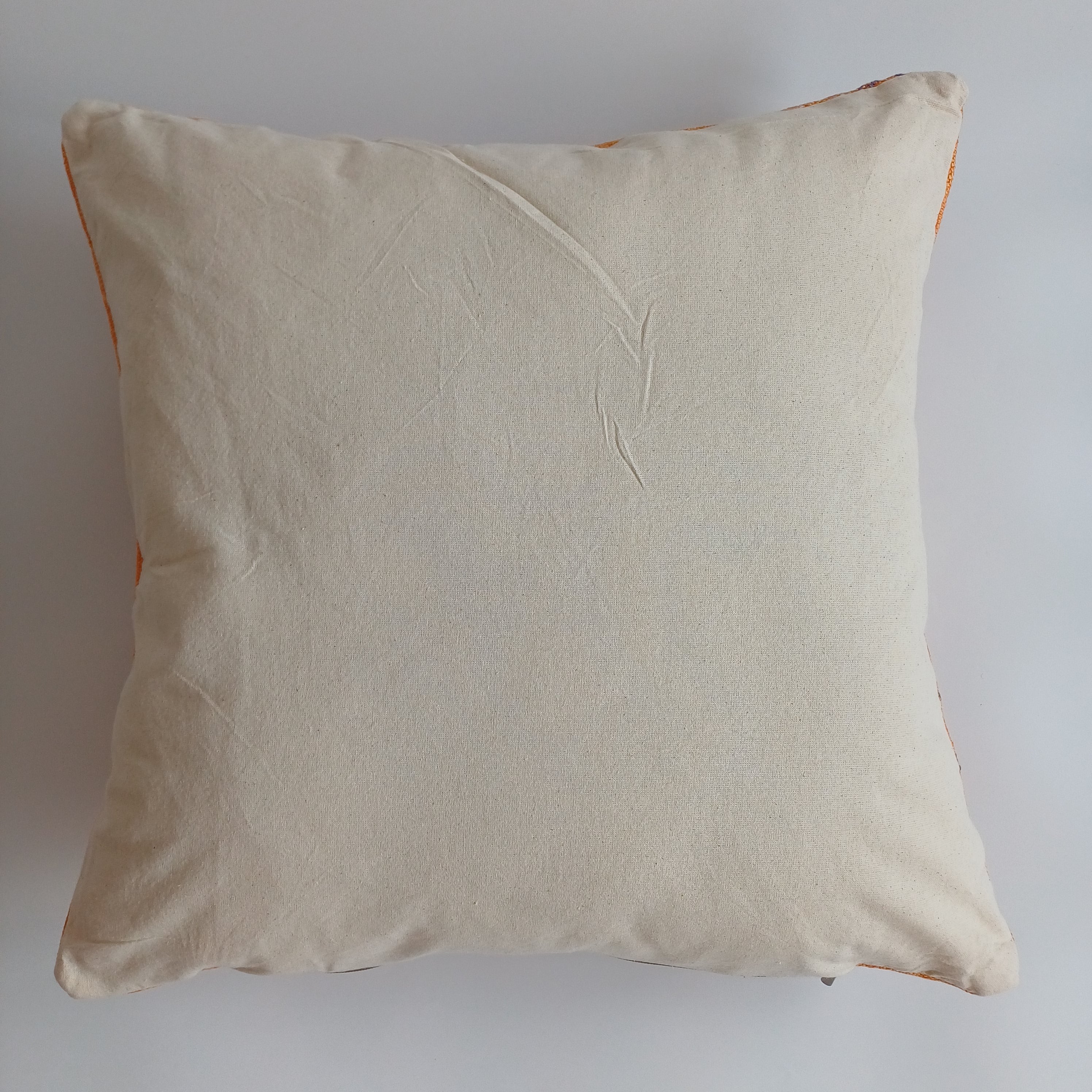 Moroccan Handmade Sunset Orange Cactus Silk Cushion Cover 20''x20'' / 50x50 CM
