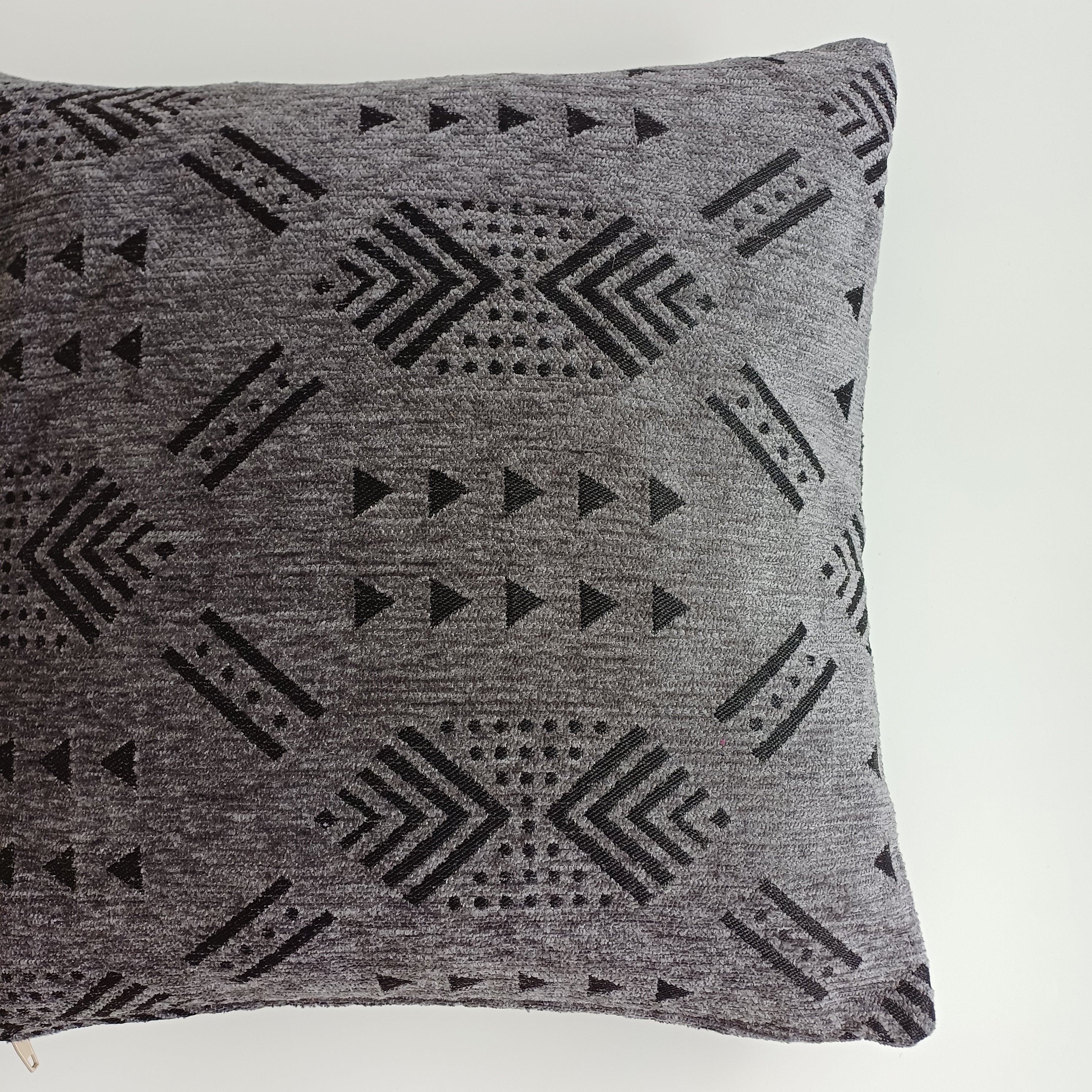 Moroccan Handmade Charcoal Velvet Cushion Cover 16''x16'' / 40x40 CM