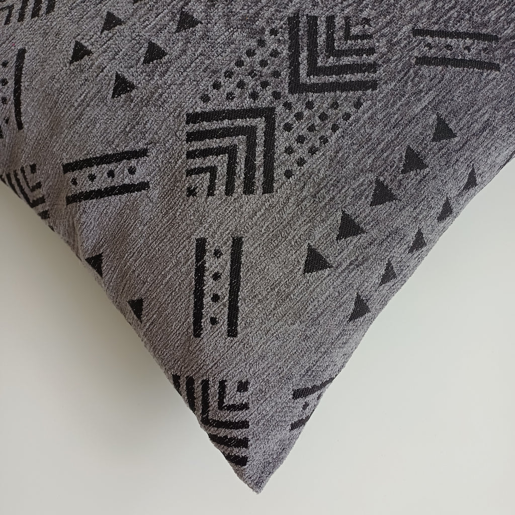 Moroccan Handmade Charcoal Velvet Cushion Cover 16''x16'' / 40x40 CM
