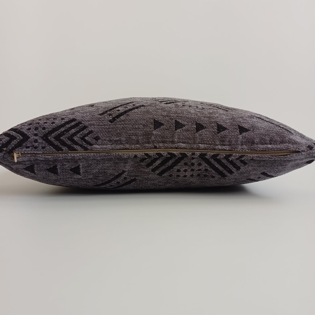 Moroccan Handmade Charcoal Velvet Cushion Cover 16''x16'' / 40x40 CM