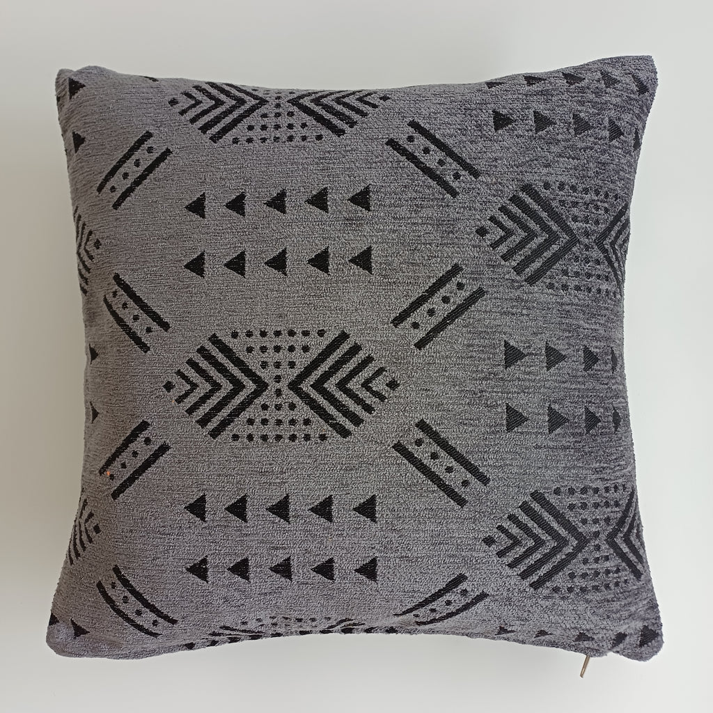 Moroccan Handmade Charcoal Velvet Cushion Cover 16''x16'' / 40x40 CM