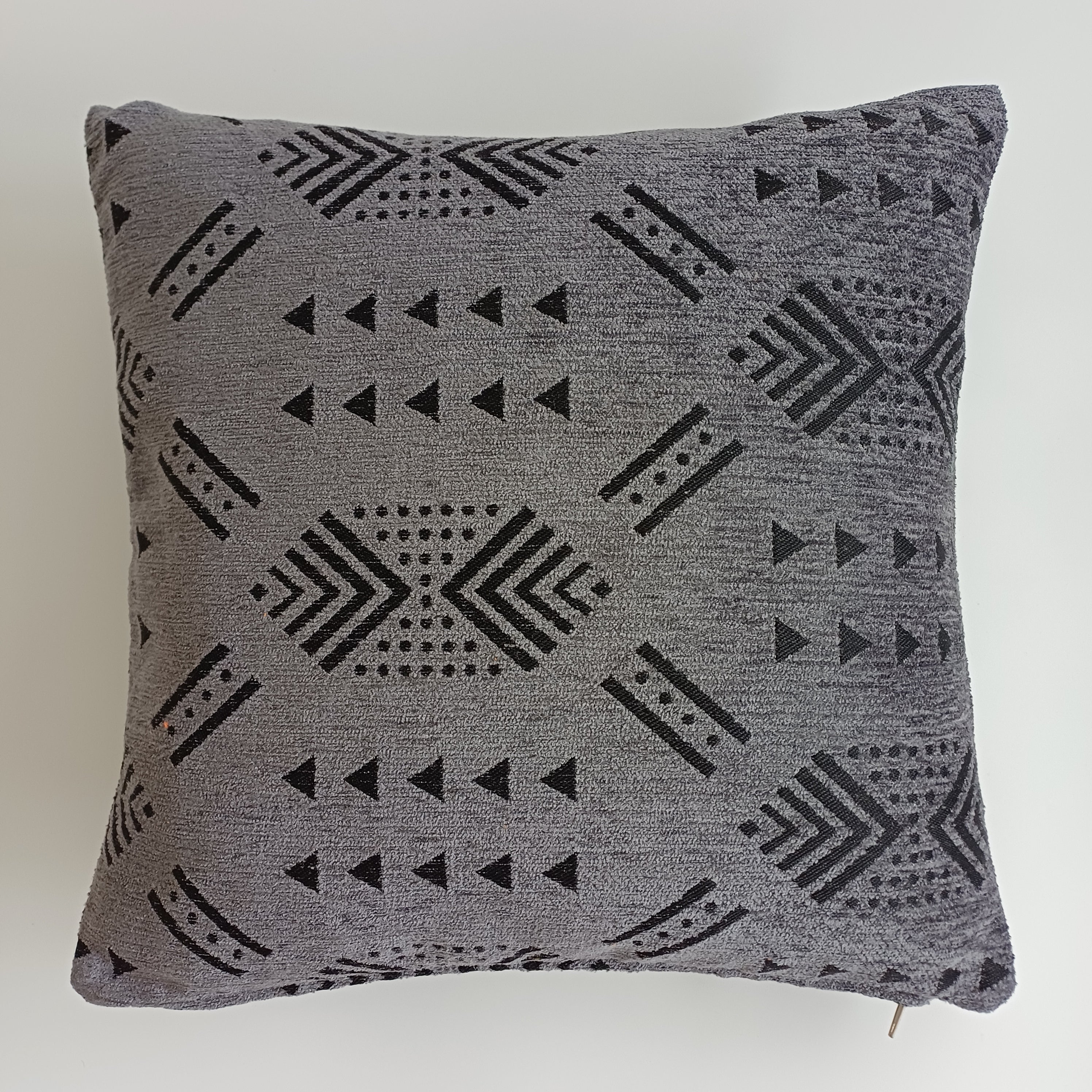 Moroccan Handmade Charcoal Velvet Cushion Cover 16''x16'' / 40x40 CM