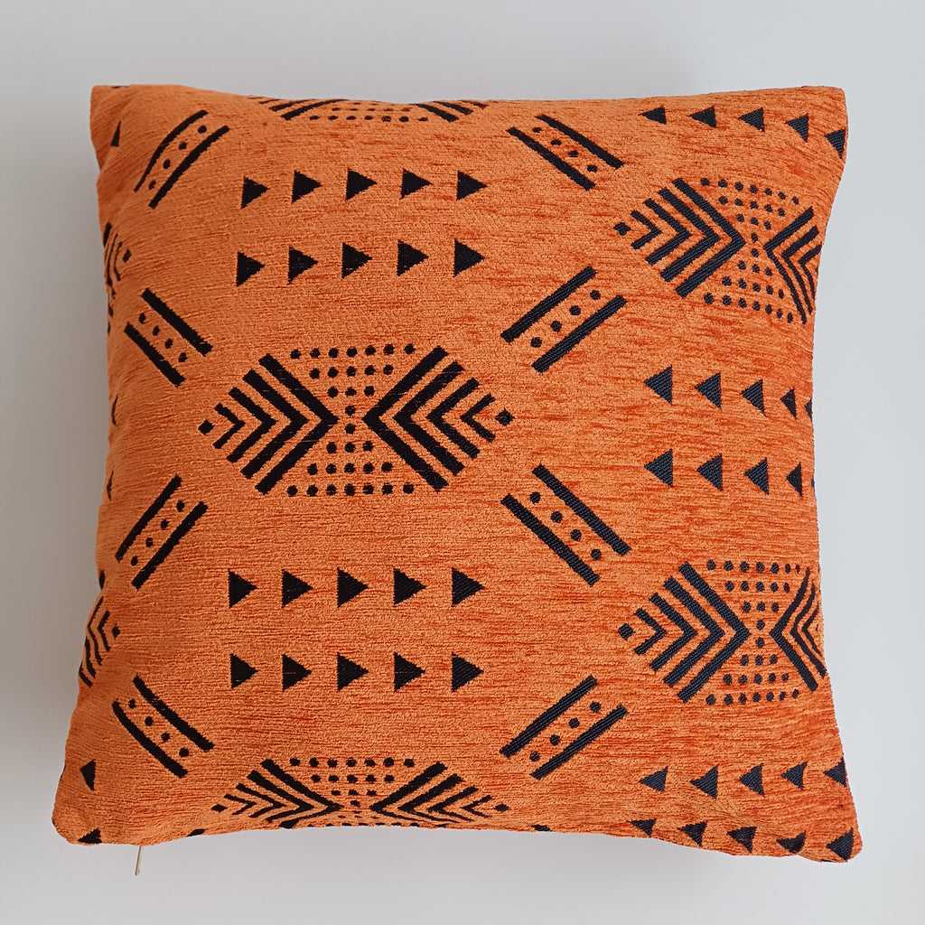 Moroccan Handmade Burnt Orange Velvet Cushion Cover 16''x16'' / 40x40 CM