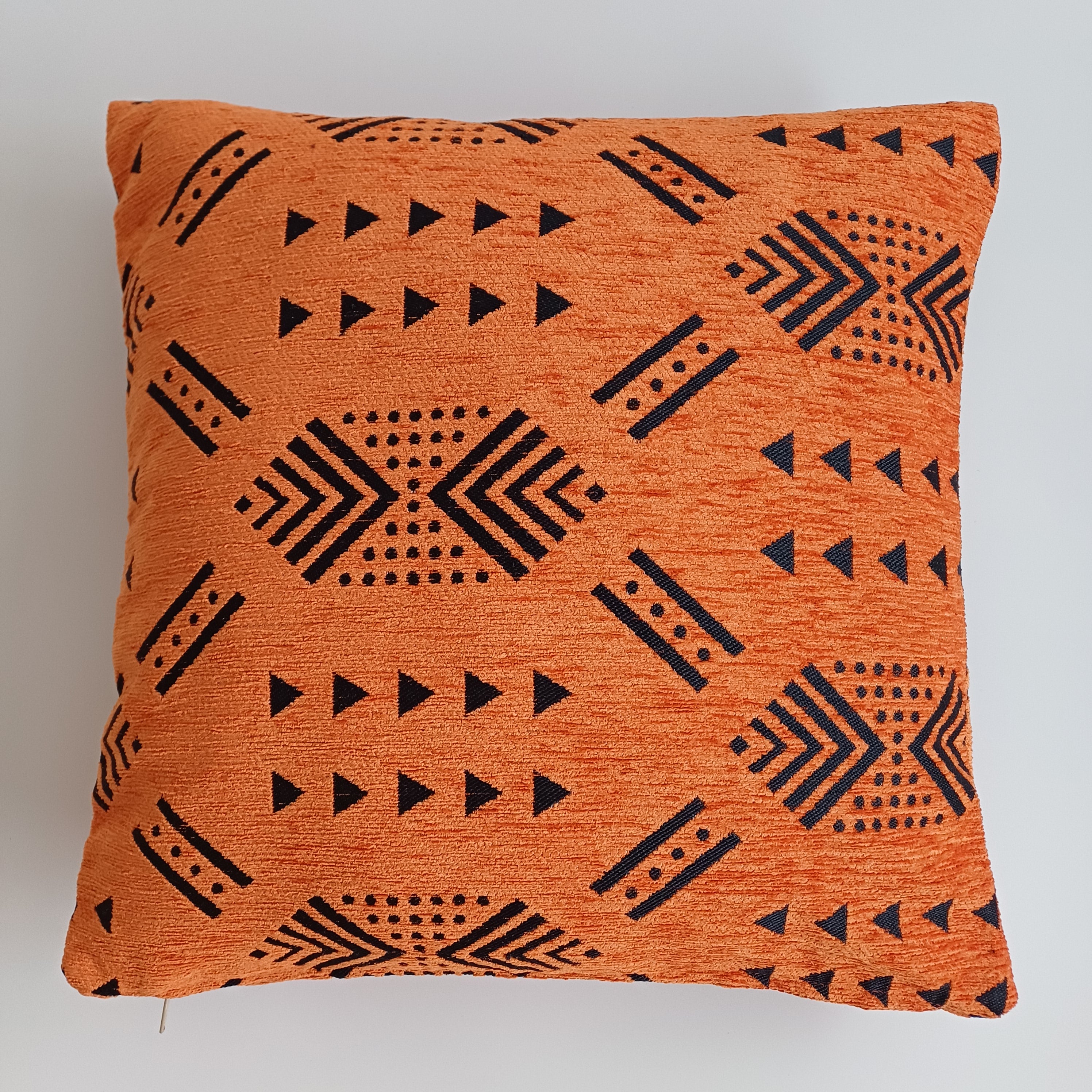 Moroccan Handmade Burnt Orange Velvet Cushion Cover 16''x16'' / 40x40 CM