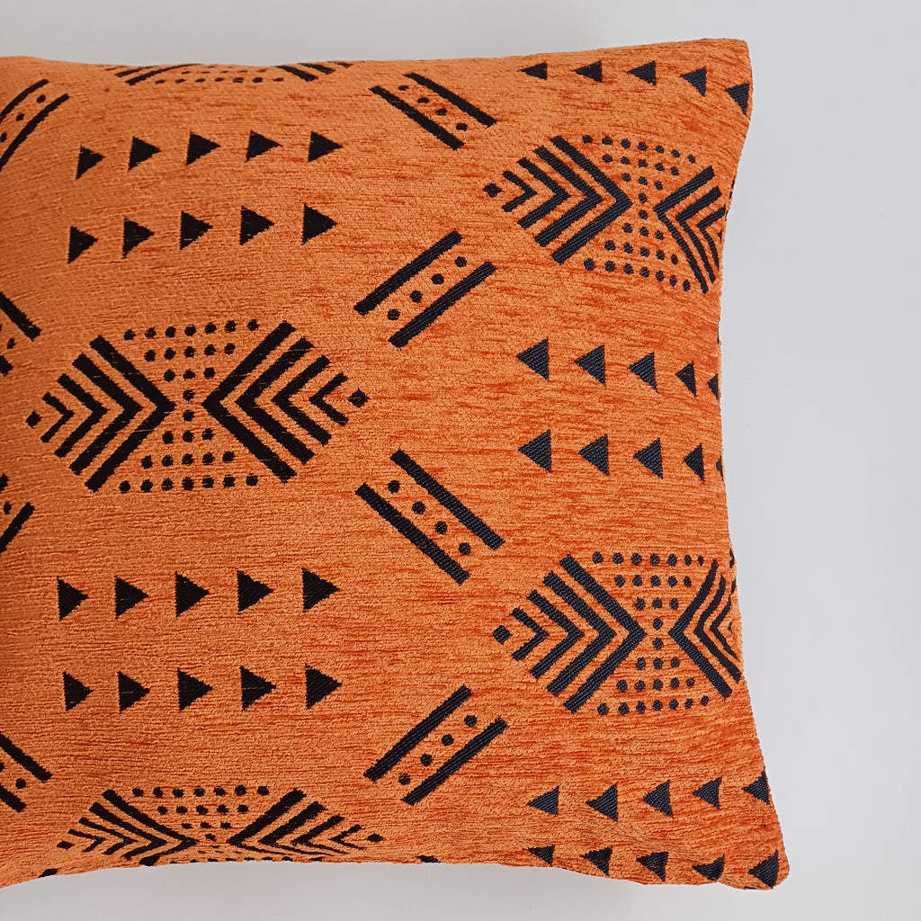 Moroccan Handmade Burnt Orange Velvet Cushion Cover 16''x16'' / 40x40 CM