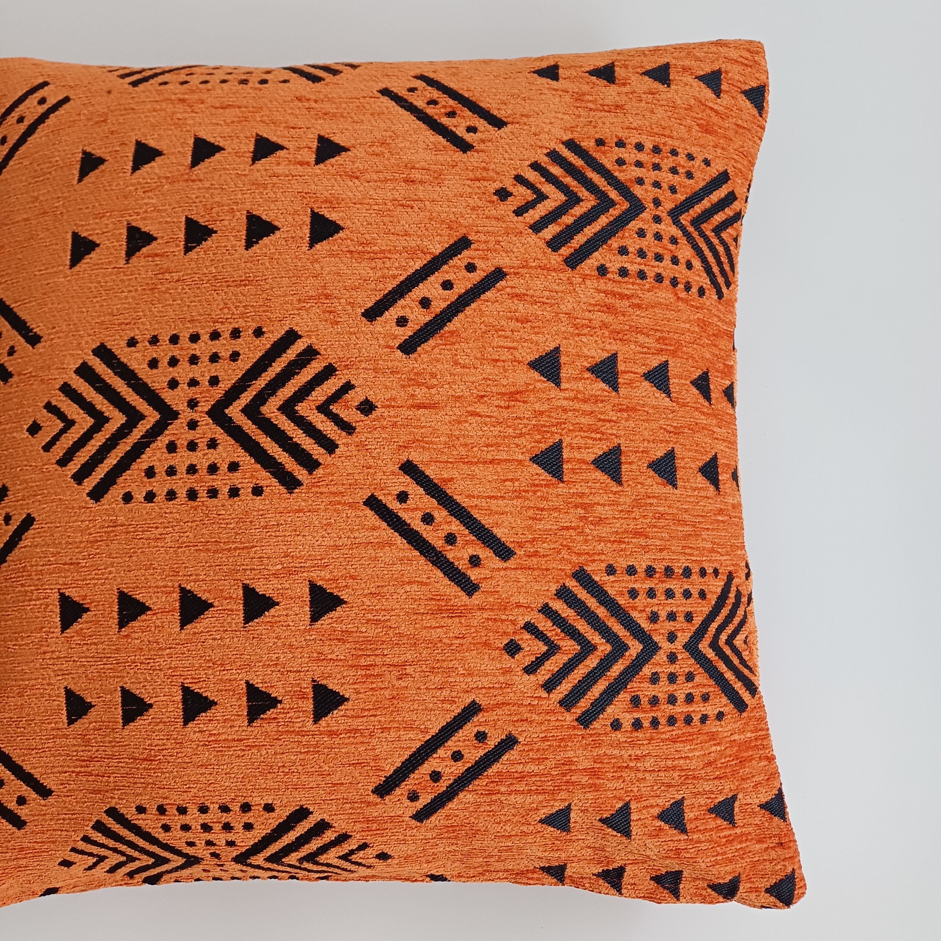 Moroccan Handmade Burnt Orange Velvet Cushion Cover 16''x16'' / 40x40 CM