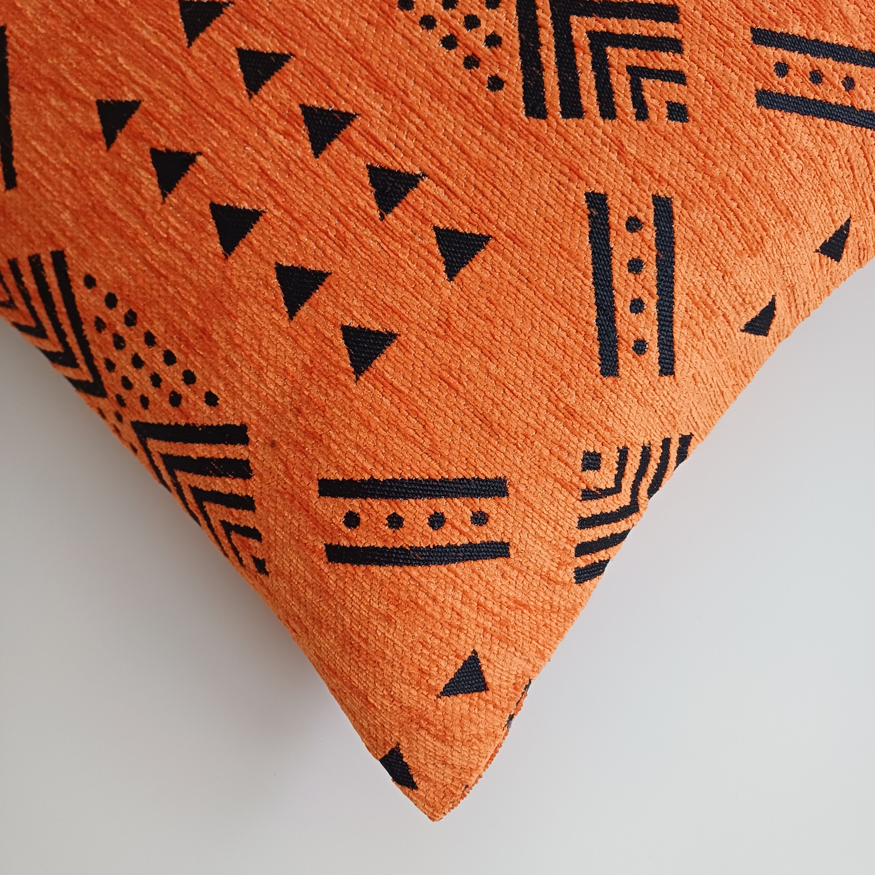 Moroccan Handmade Burnt Orange Velvet Cushion Cover 16''x16'' / 40x40 CM