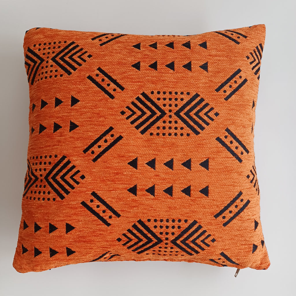 Moroccan Handmade Burnt Orange Velvet Cushion Cover 16''x16'' / 40x40 CM
