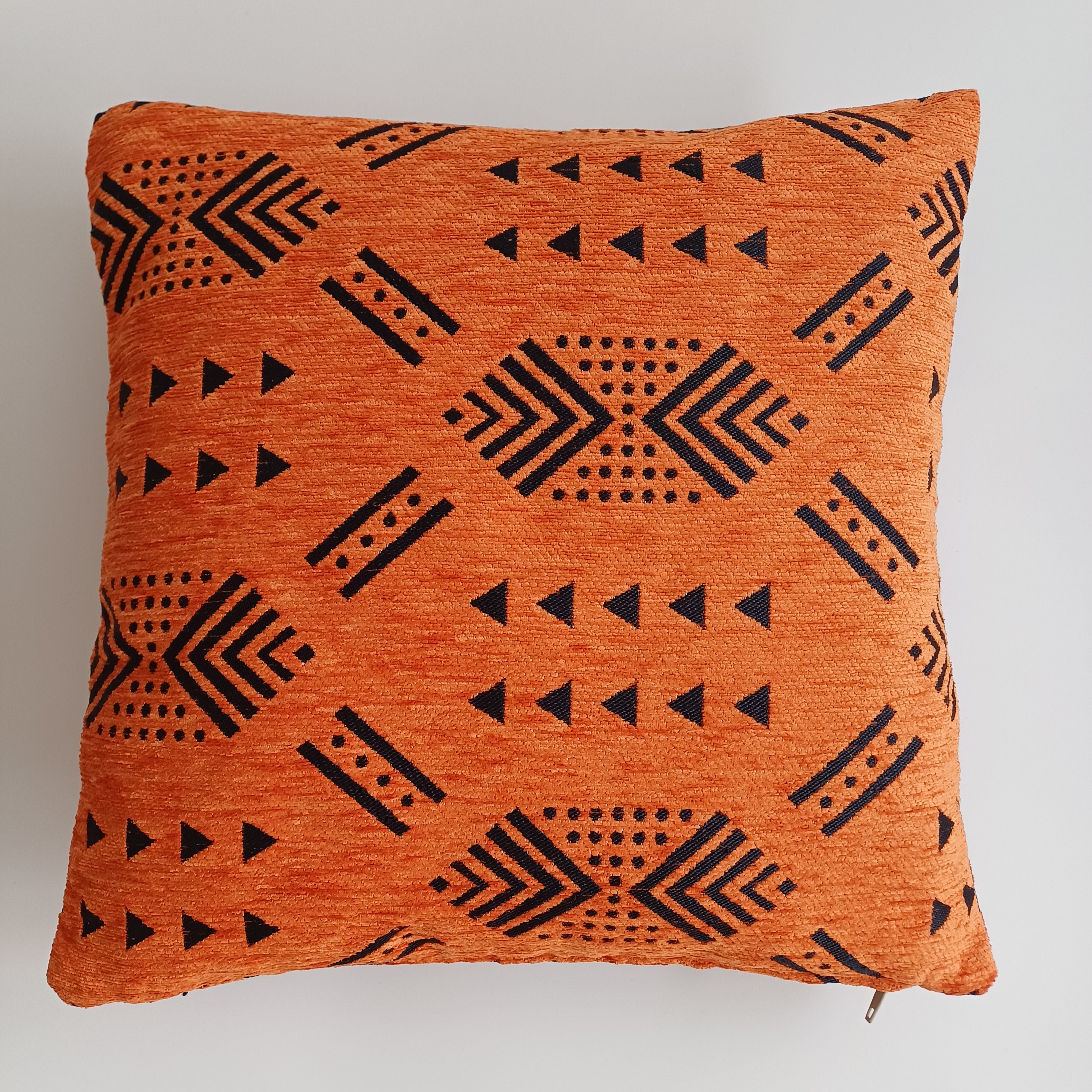 Moroccan Handmade Burnt Orange Velvet Cushion Cover 16''x16'' / 40x40 CM