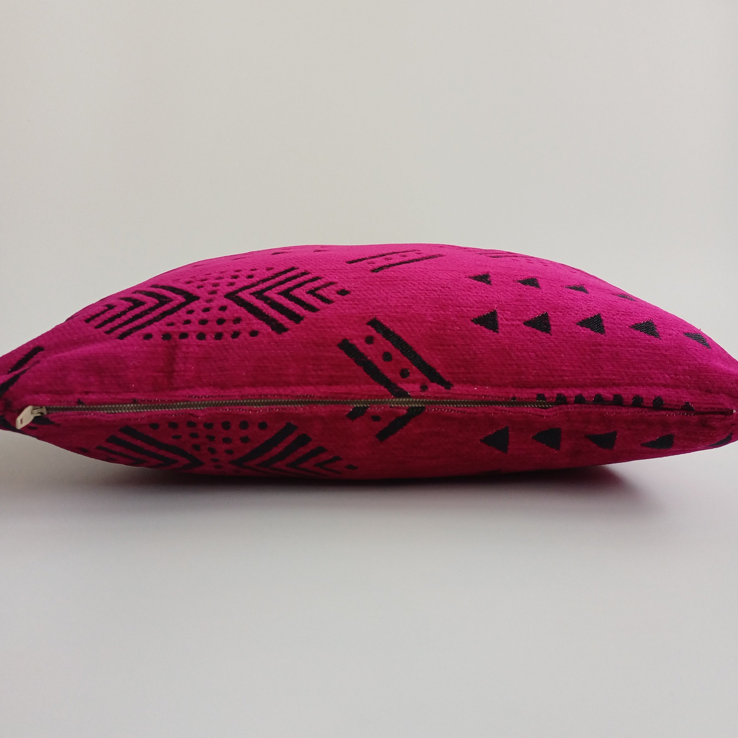 Moroccan Handmade Pink Velvet Cushion Cover 16''x16'' / 40x40 CM