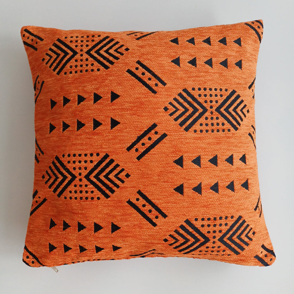 Moroccan Handmade Burnt Orange Velvet Cushion Cover 16''x16'' / 40x40 CM
