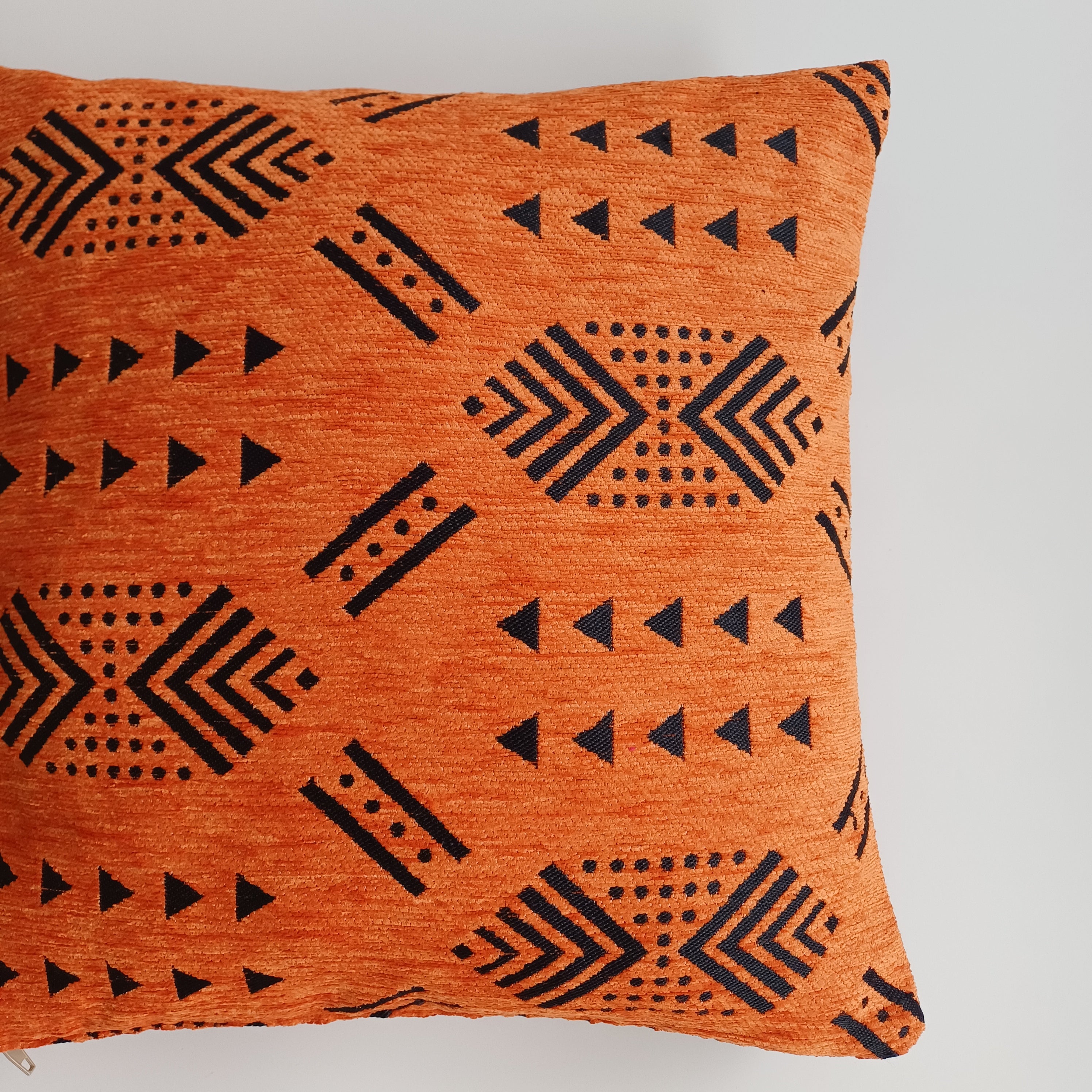 Moroccan Handmade Burnt Orange Velvet Cushion Cover 16''x16'' / 40x40 CM