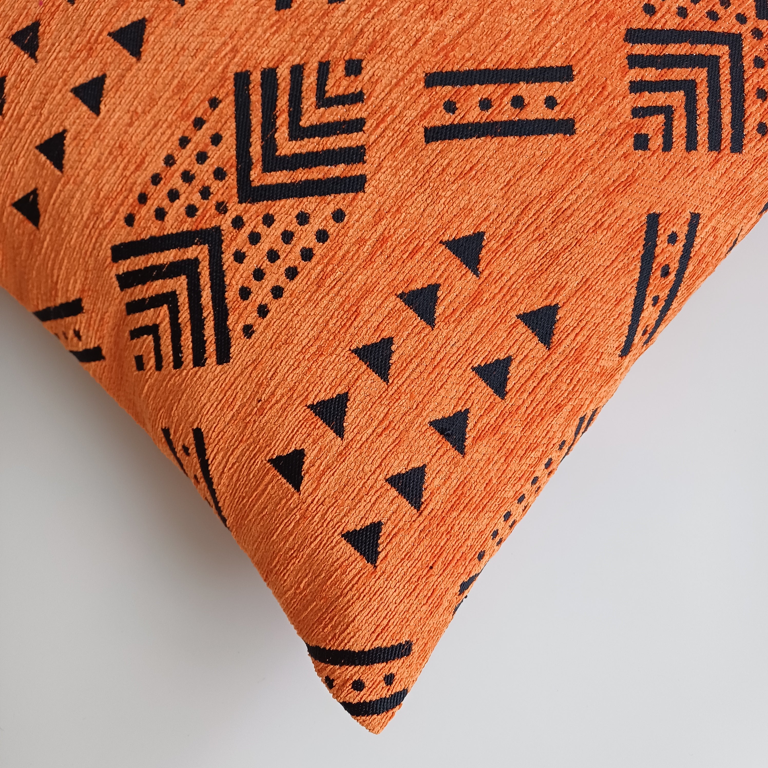 Moroccan Handmade Burnt Orange Velvet Cushion Cover 16''x16'' / 40x40 CM