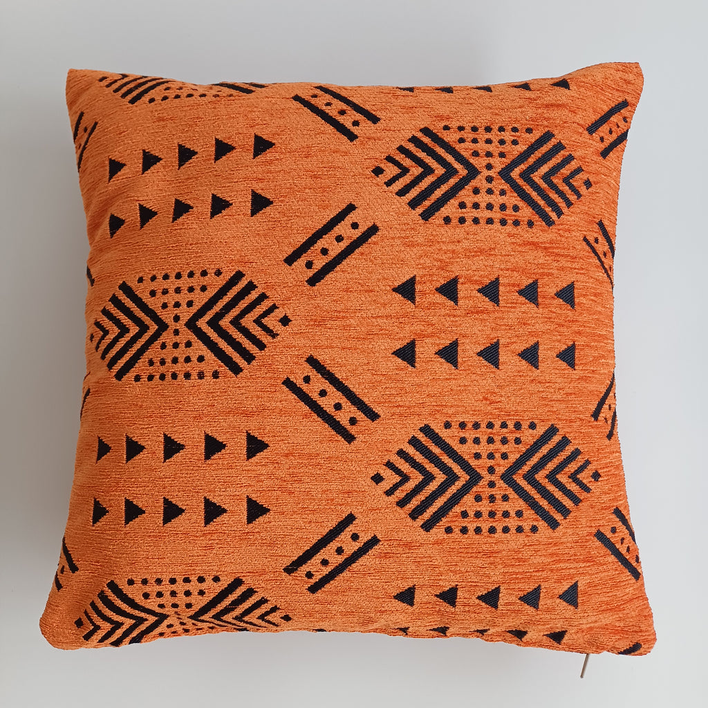 Moroccan Handmade Burnt Orange Velvet Cushion Cover 16''x16'' / 40x40 CM
