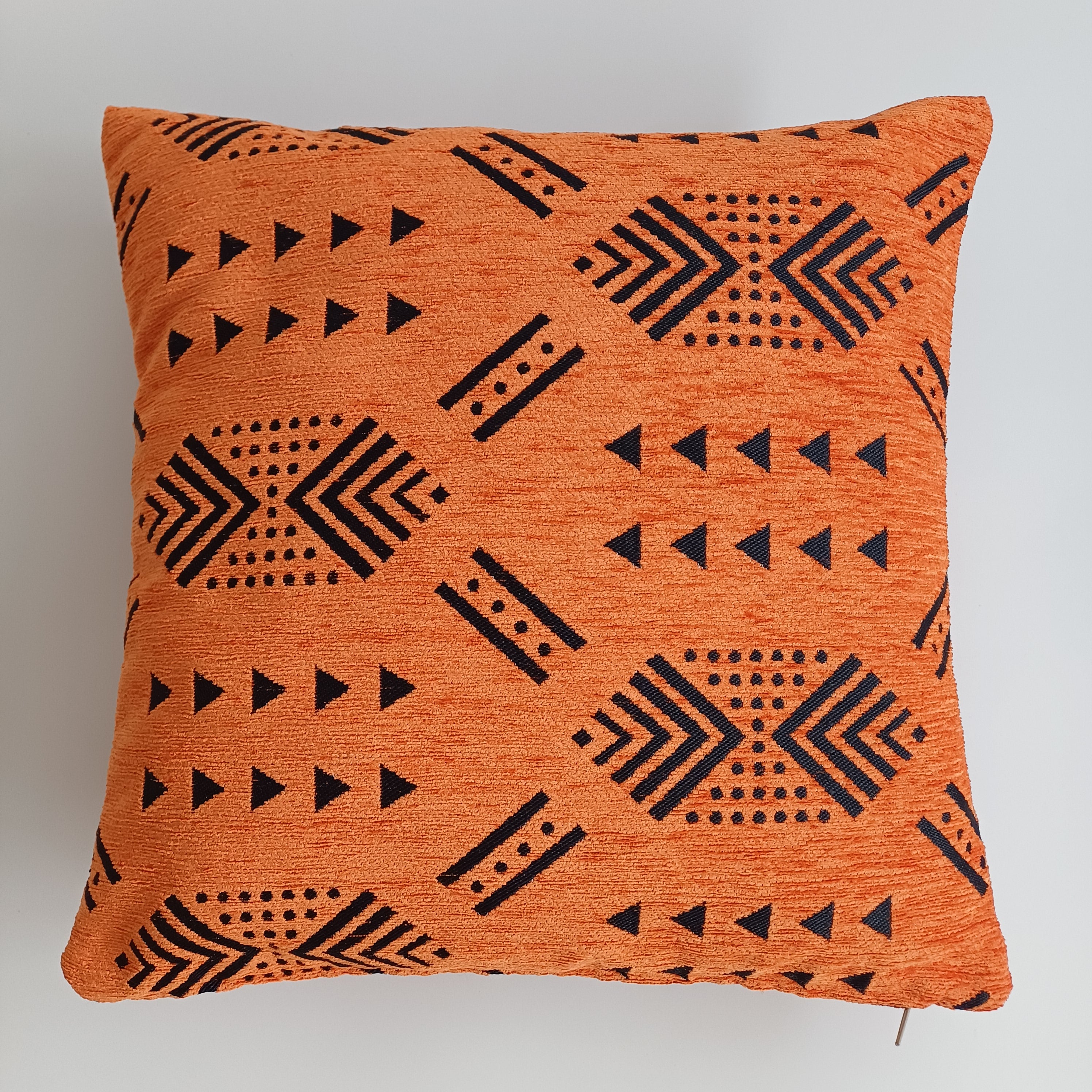Moroccan Handmade Burnt Orange Velvet Cushion Cover 16''x16'' / 40x40 CM