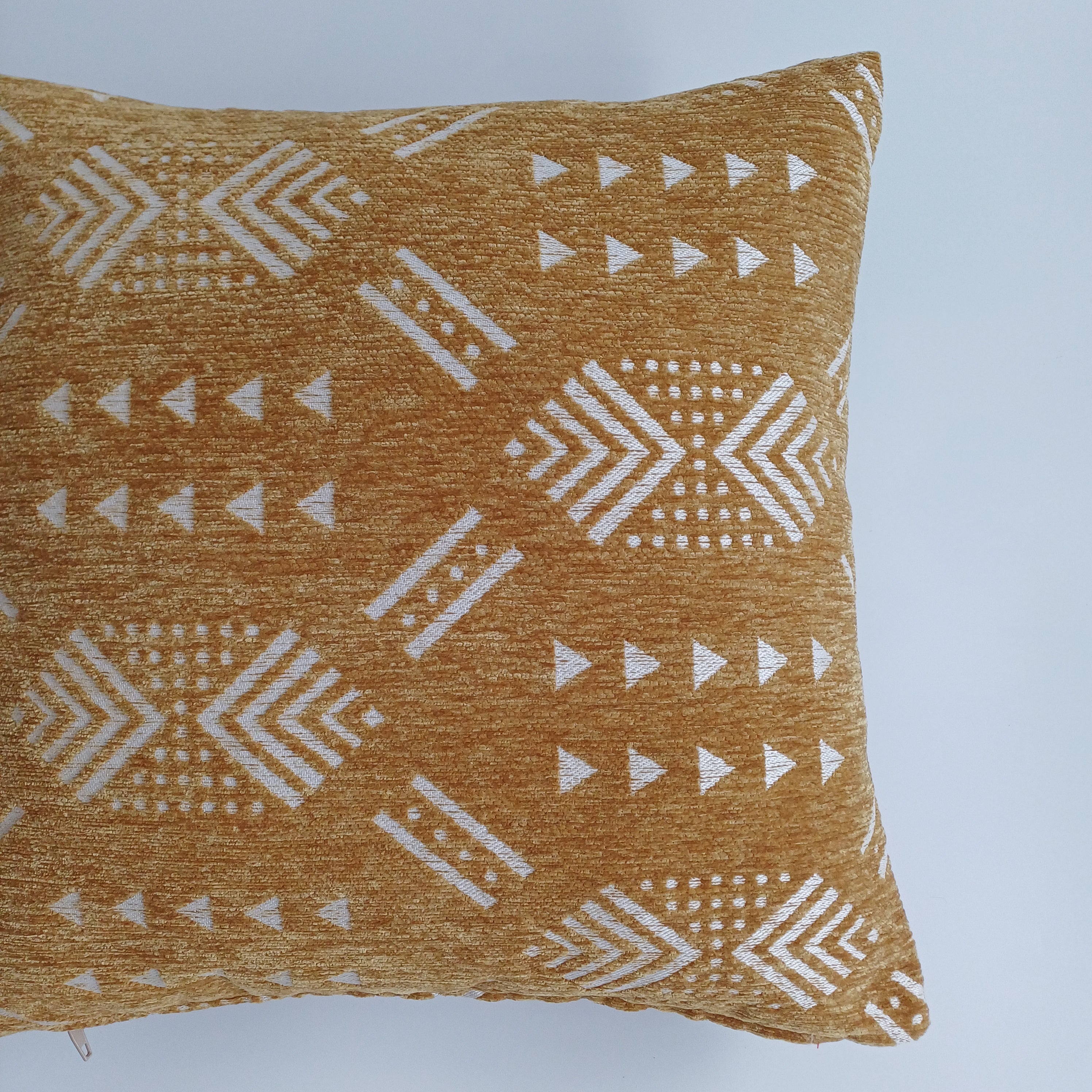 Moroccan Handmade Golden Brown Velvet Cushion Cover 16''x16'' / 40x40 CM