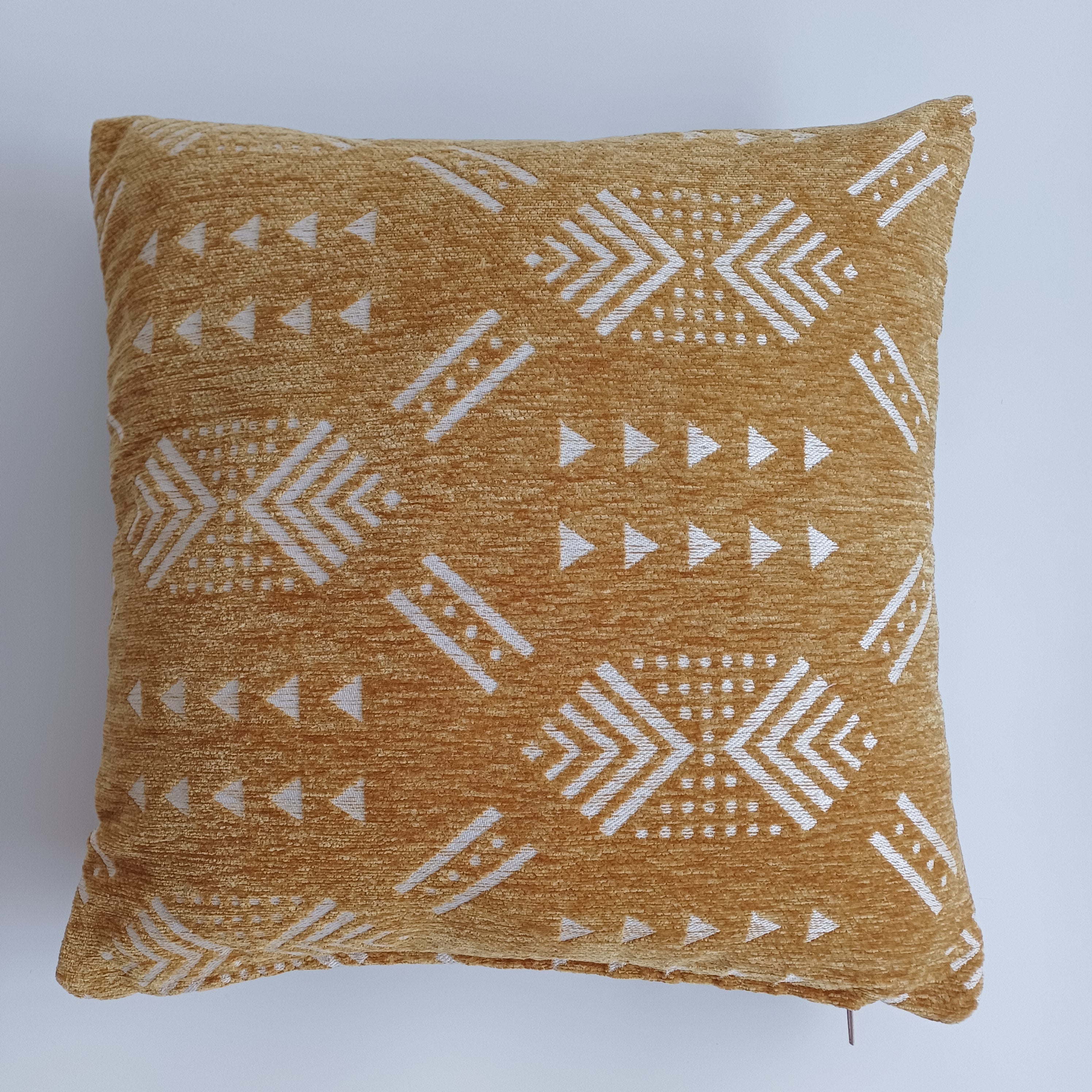 Moroccan Handmade Golden Brown Velvet Cushion Cover 16''x16'' / 40x40 CM