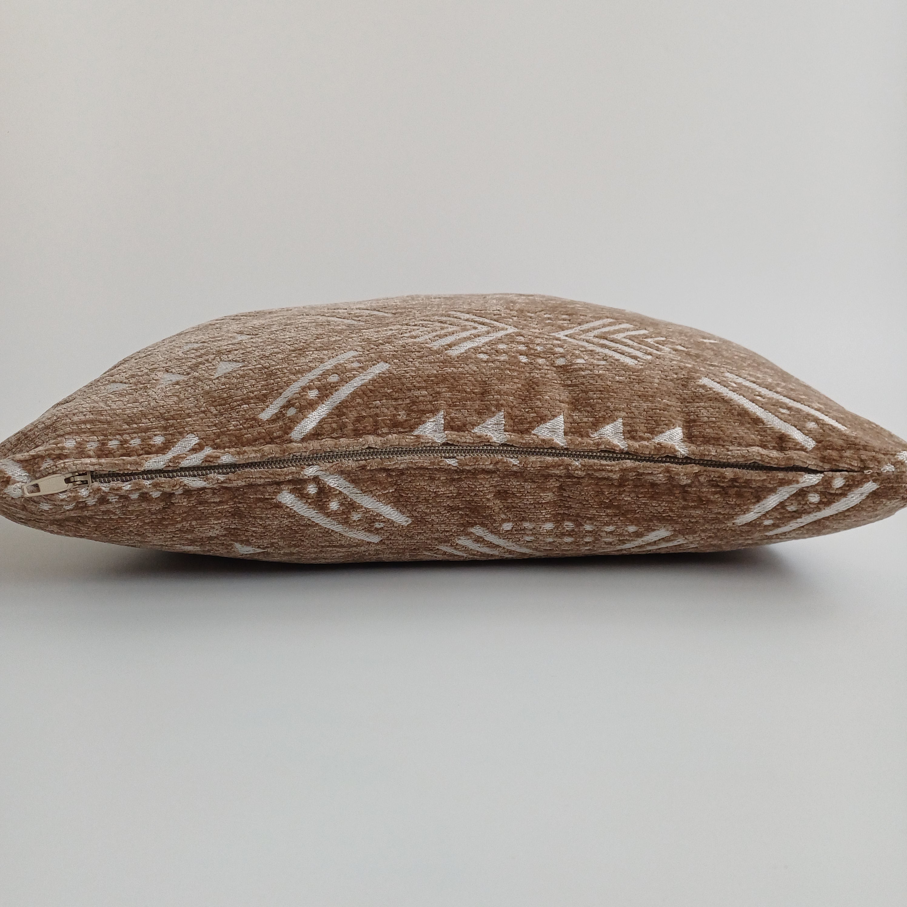 Moroccan Handmade Clay Brown Velvet Cushion Cover 16''x16'' / 40x40 CM