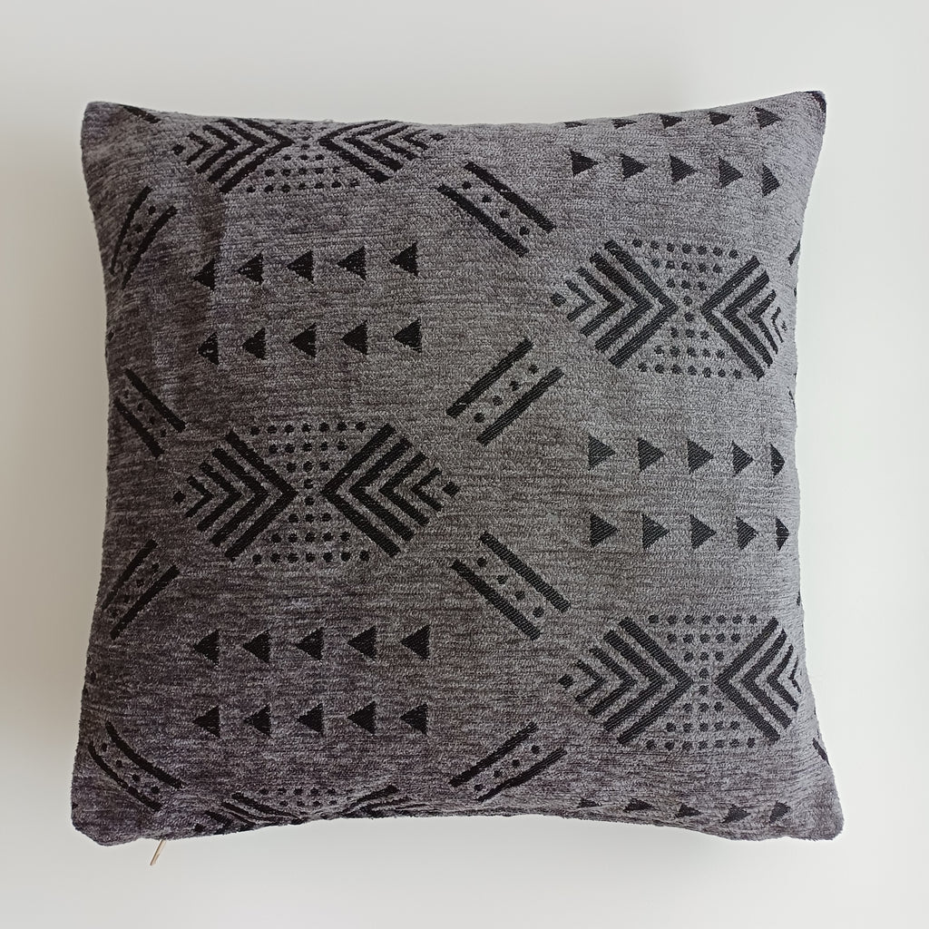 Moroccan Handmade Charcoal Velvet Cushion Cover 16''x16'' / 40x40 CM