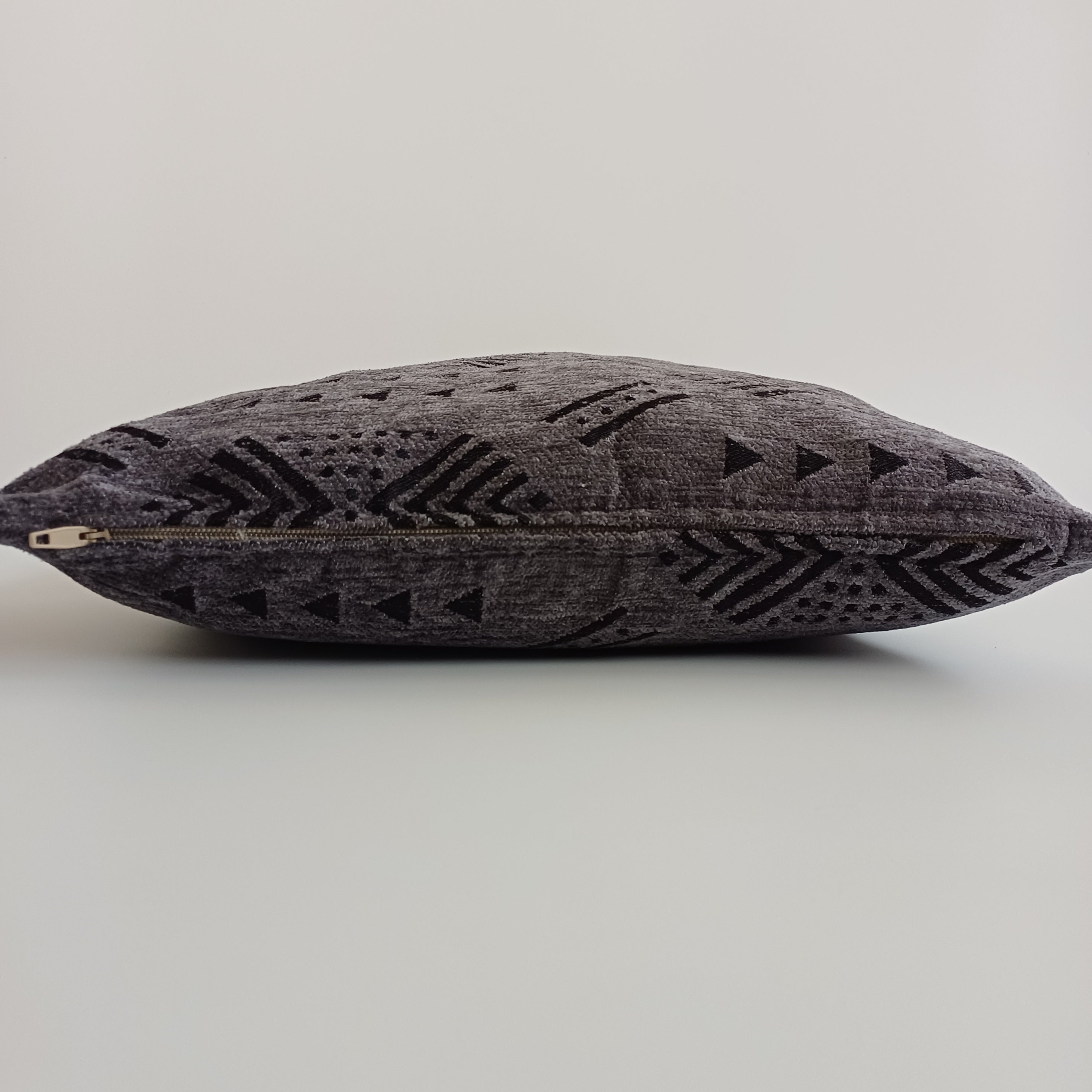 Moroccan Handmade Charcoal Velvet Cushion Cover 16''x16'' / 40x40 CM