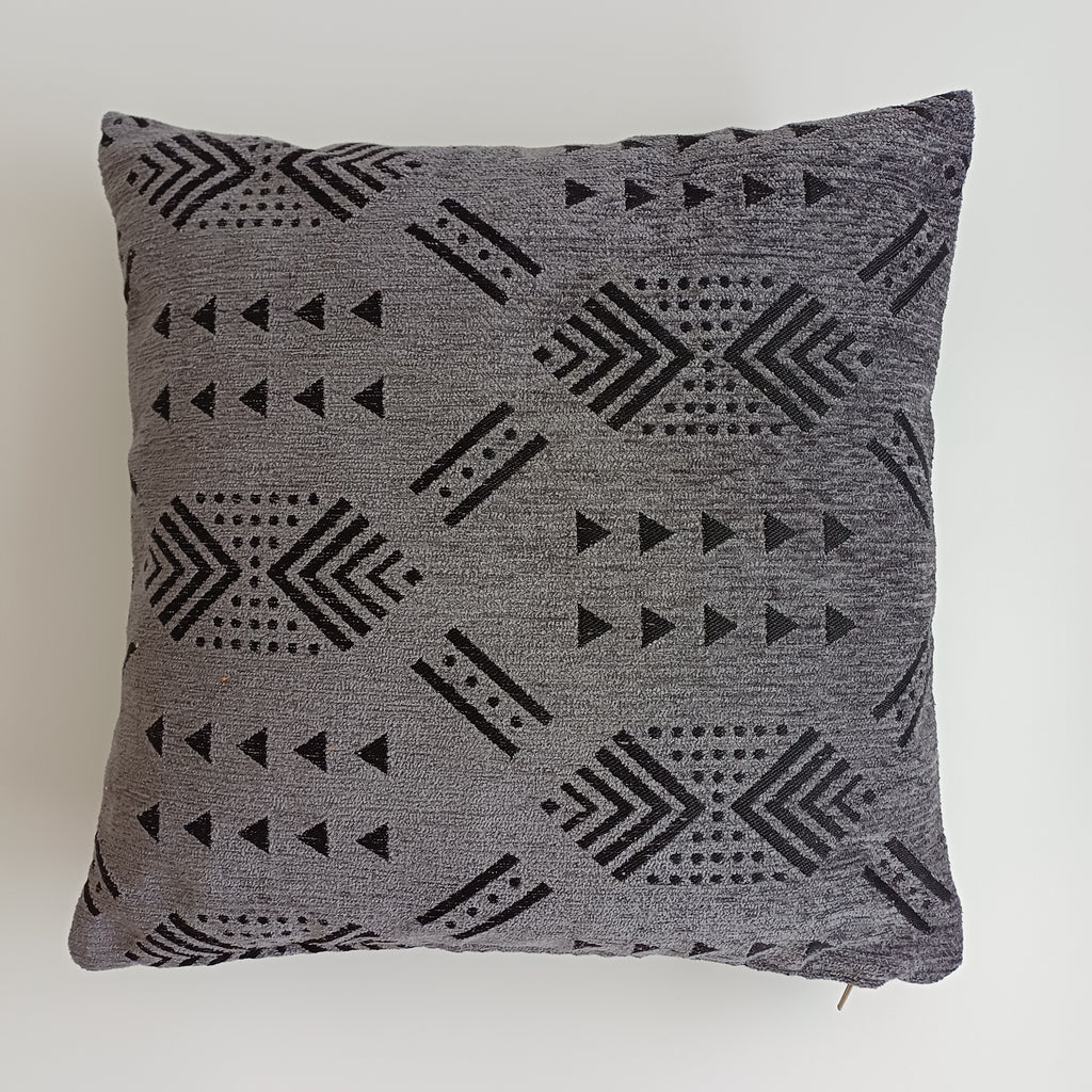 Moroccan Handmade Charcoal Velvet Cushion Cover 16''x16'' / 40x40 CM