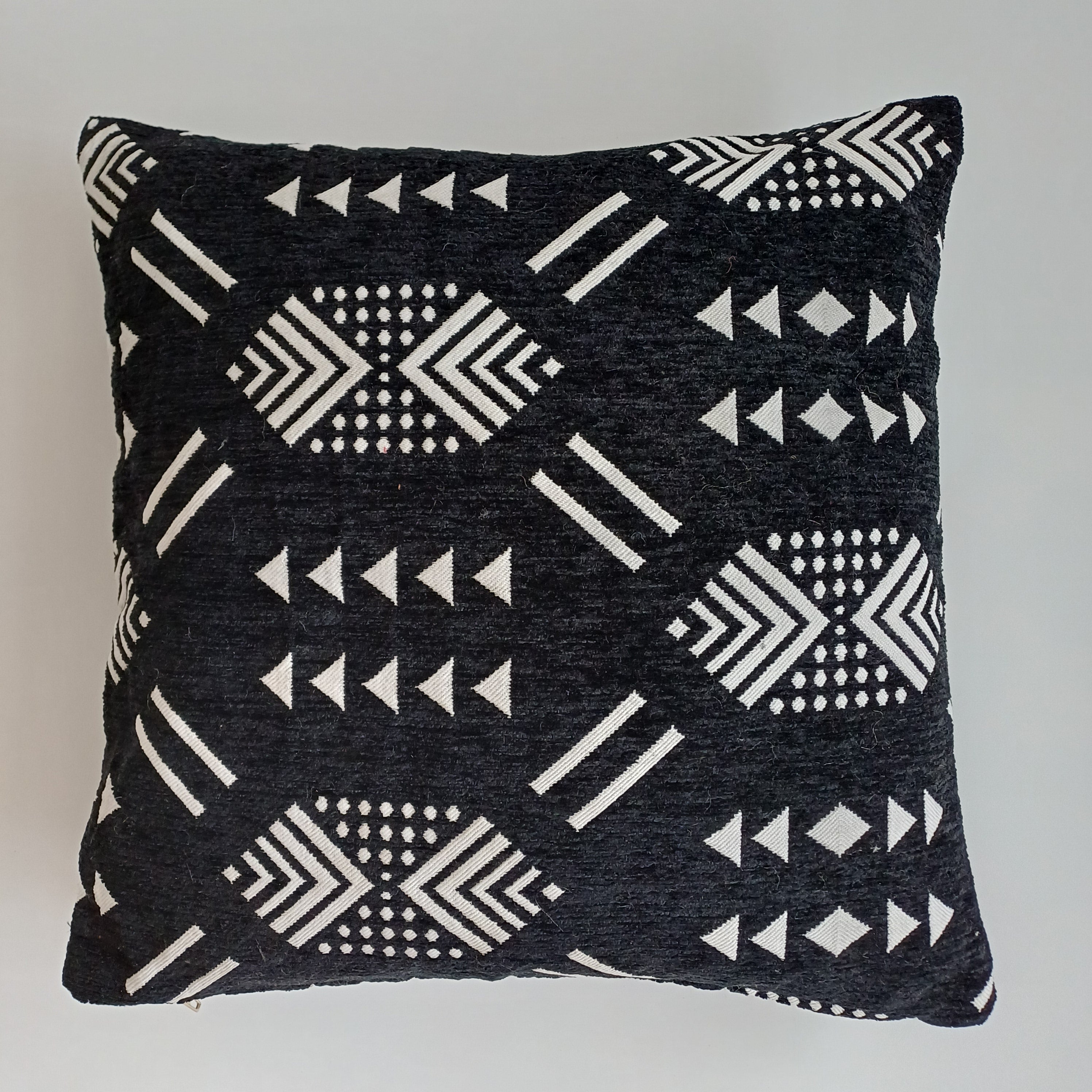 Moroccan Handmade Black Velvet Cushion Cover 16''x16'' / 40x40 CM