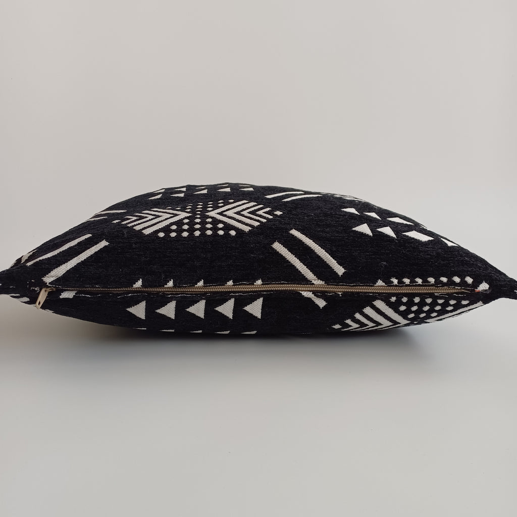 Moroccan Handmade Black Velvet Cushion Cover 16''x16'' / 40x40 CM