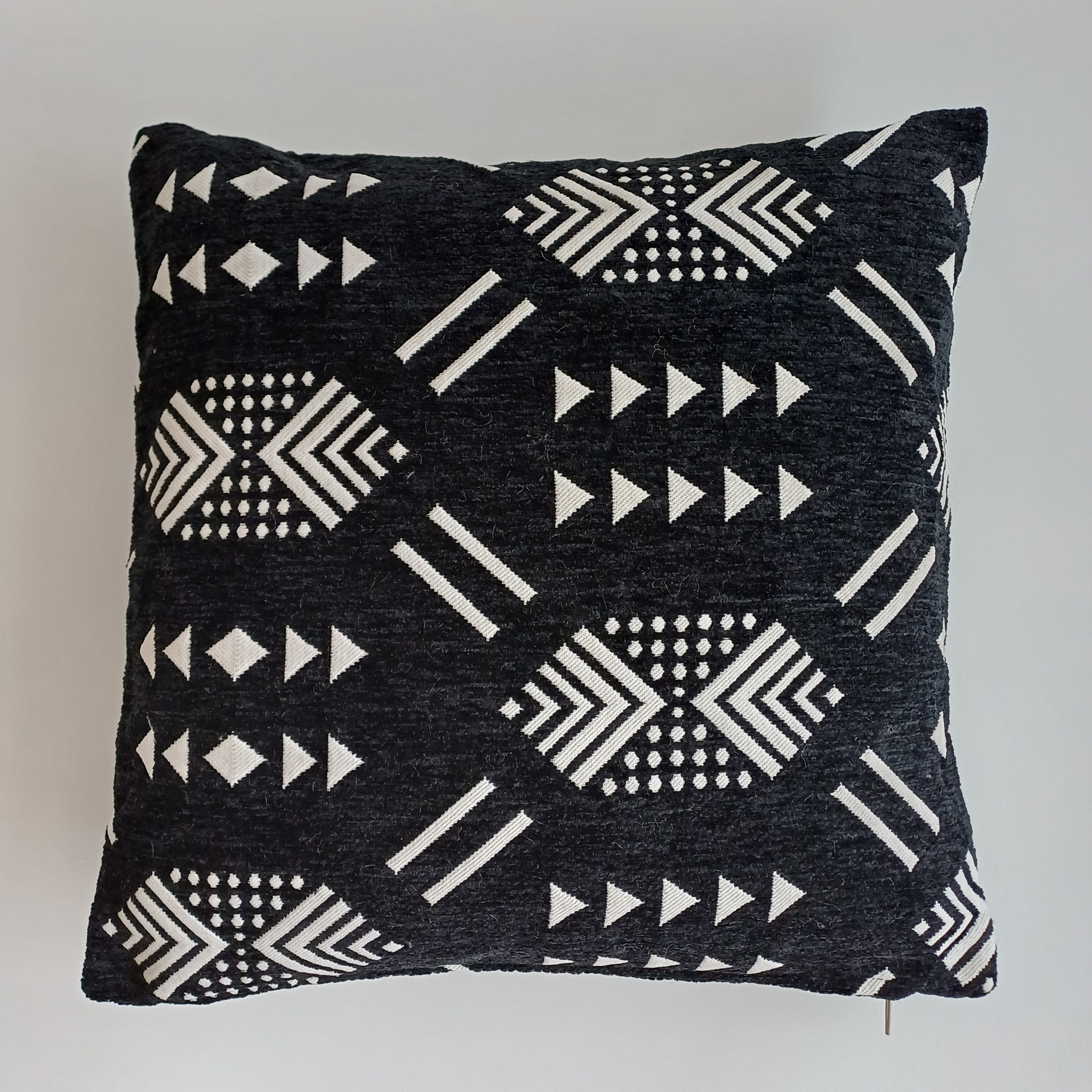 Moroccan Handmade Black Velvet Cushion Cover 16''x16'' / 40x40 CM